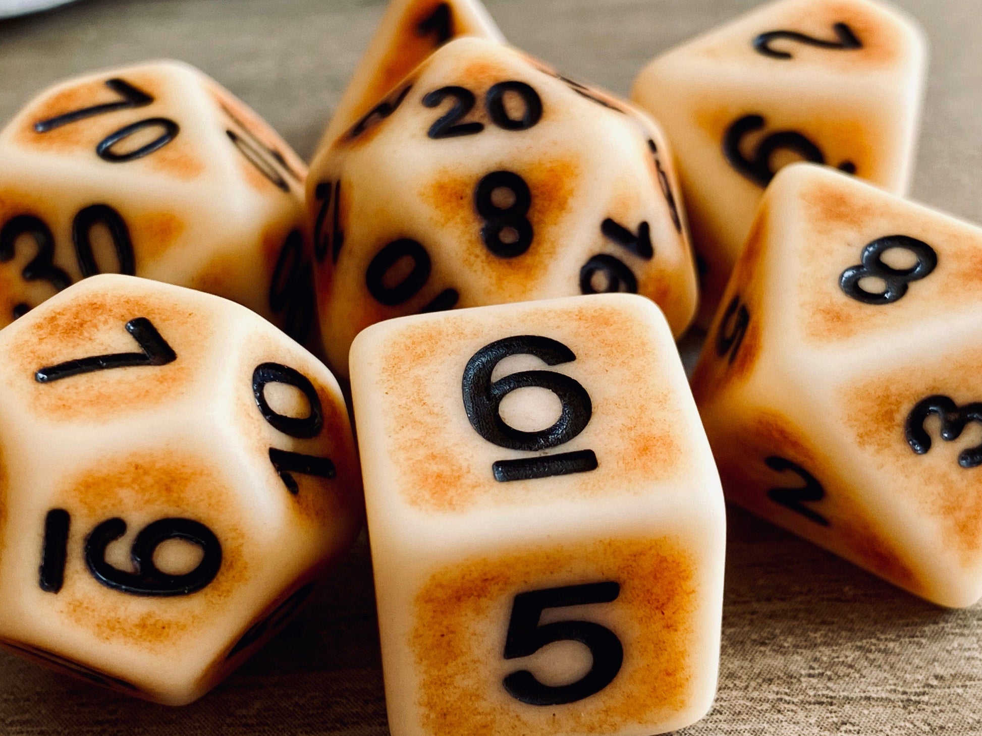 The Crooked Tavern Dice Sets Ancient Bone RPG Dice Set | Faux Bone Finish!