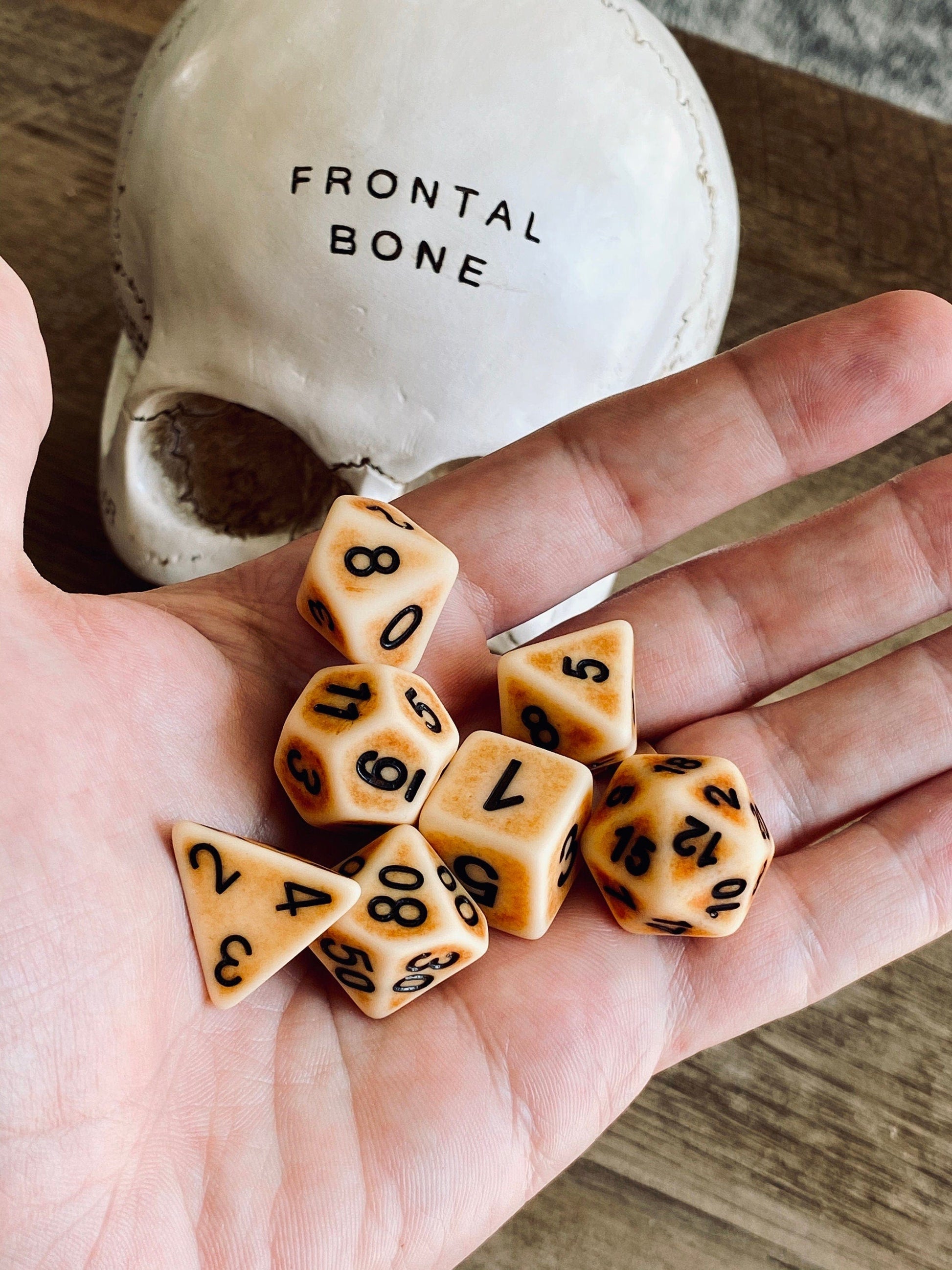 The Crooked Tavern Dice Sets Ancient Bone RPG Dice Set | Faux Bone Finish!