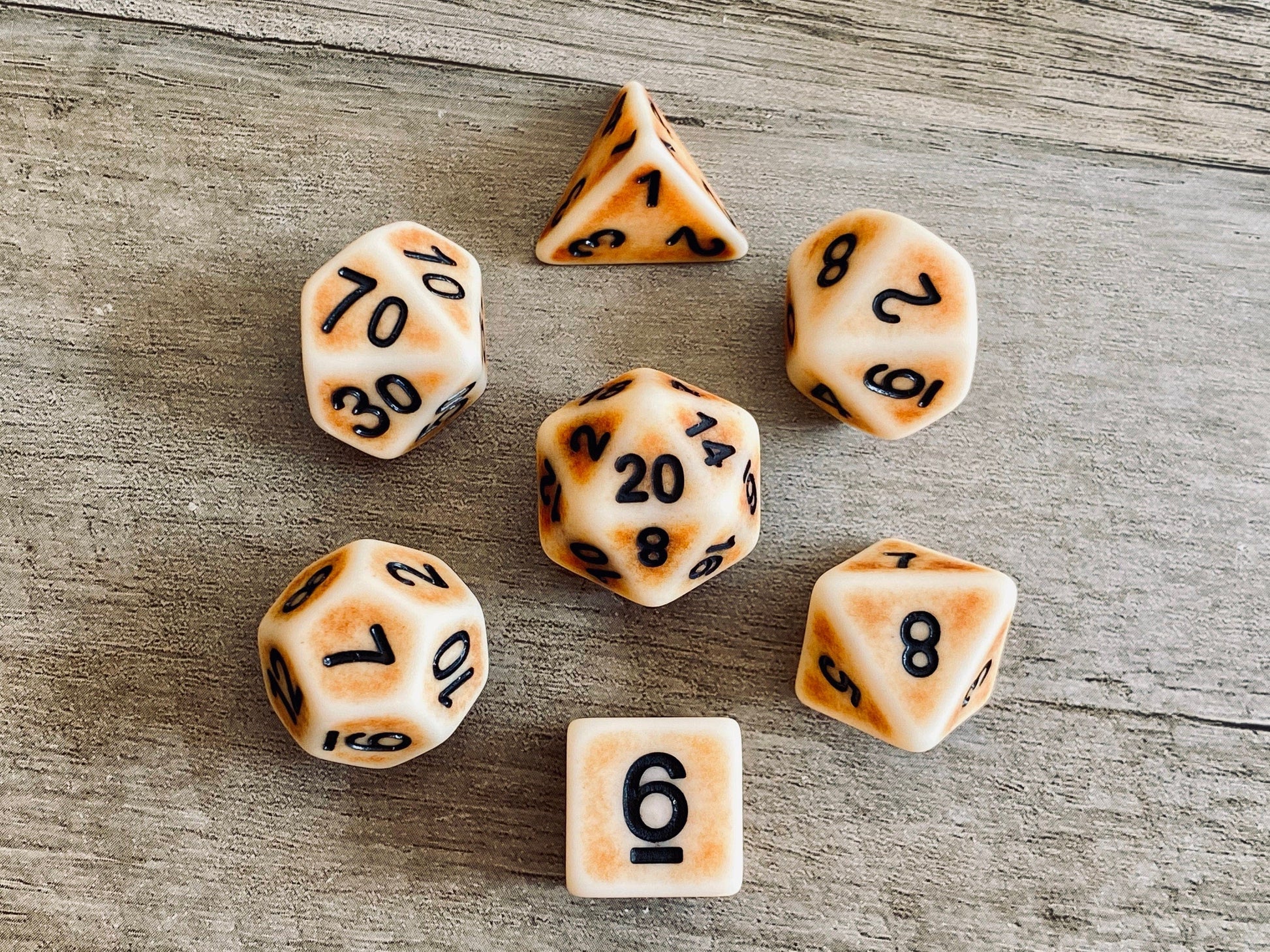 The Crooked Tavern Dice Sets Ancient Bone RPG Dice Set | Faux Bone Finish!