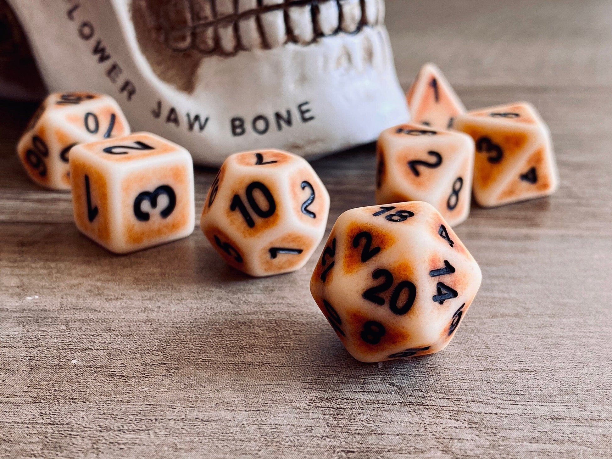 The Crooked Tavern Dice Sets Ancient Bone RPG Dice Set | Faux Bone Finish!