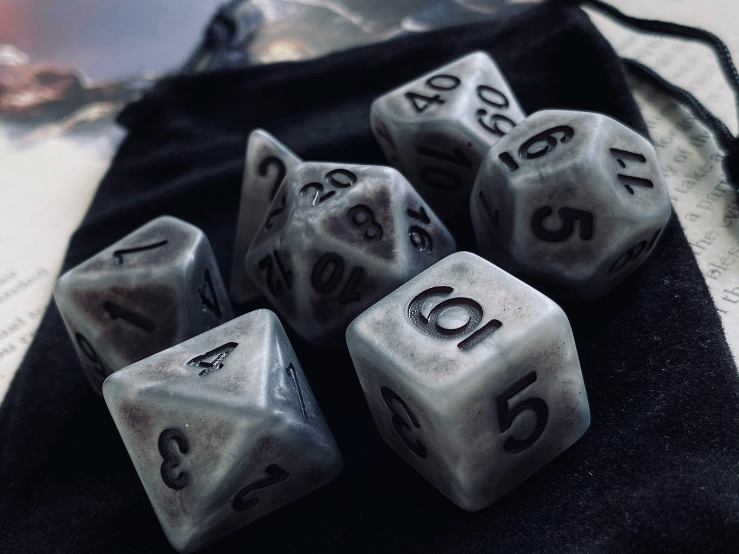 The Crooked Tavern Dice Sets Ancient Steel RPG Dice Set | Faux Steel Finish!
