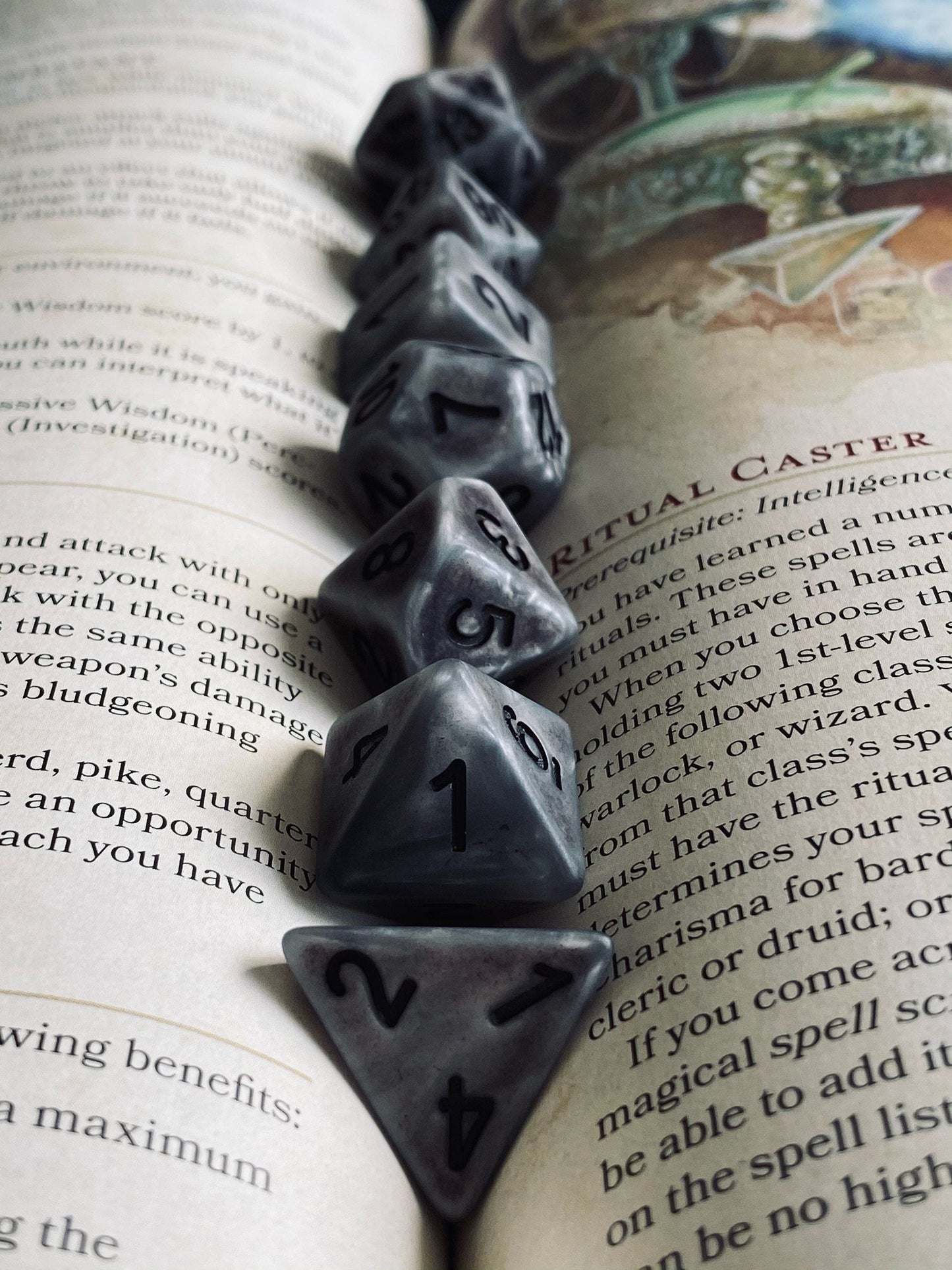 The Crooked Tavern Dice Sets Ancient Steel RPG Dice Set | Faux Steel Finish!
