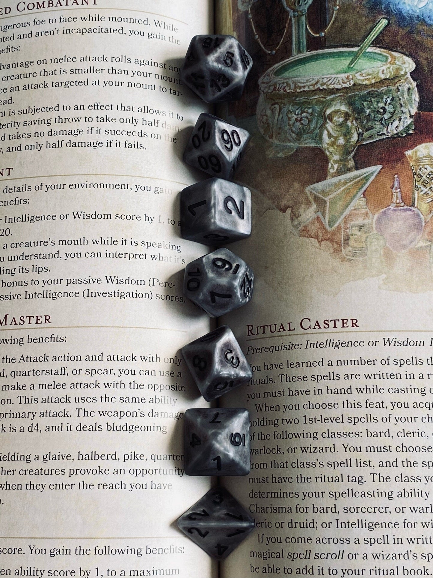 The Crooked Tavern Dice Sets Ancient Steel RPG Dice Set | Faux Steel Finish!