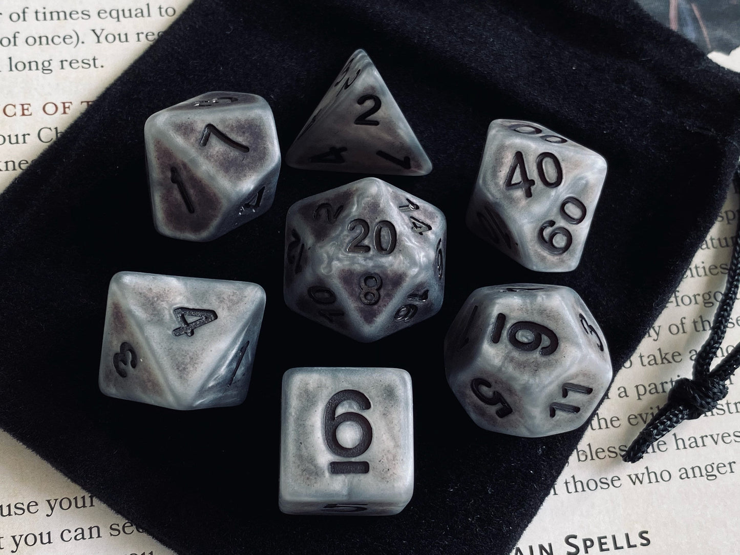 The Crooked Tavern Dice Sets Ancient Steel RPG Dice Set | Faux Steel Finish!