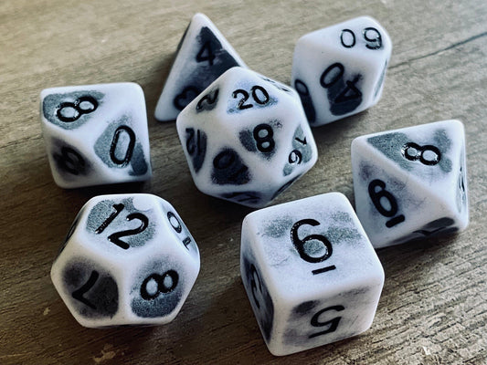 The Crooked Tavern Dice Sets Bleached Bone RPG Dice Set | Faux Bone with a Matte Finish!