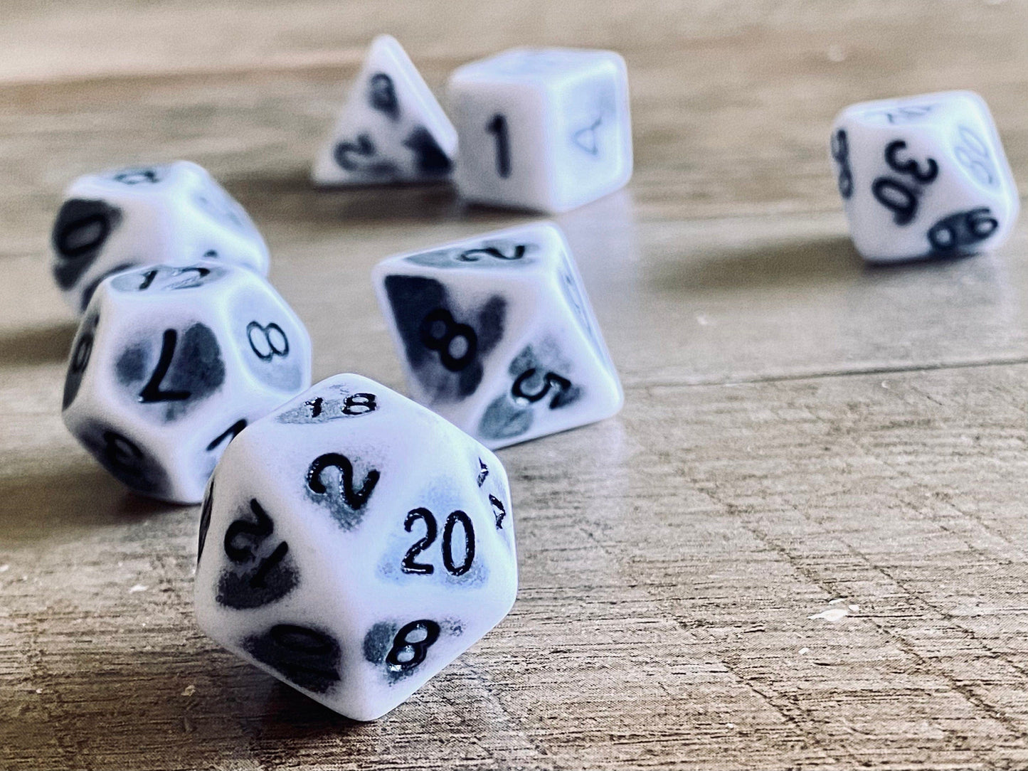 The Crooked Tavern Dice Sets Bleached Bone RPG Dice Set | Faux Bone with a Matte Finish!