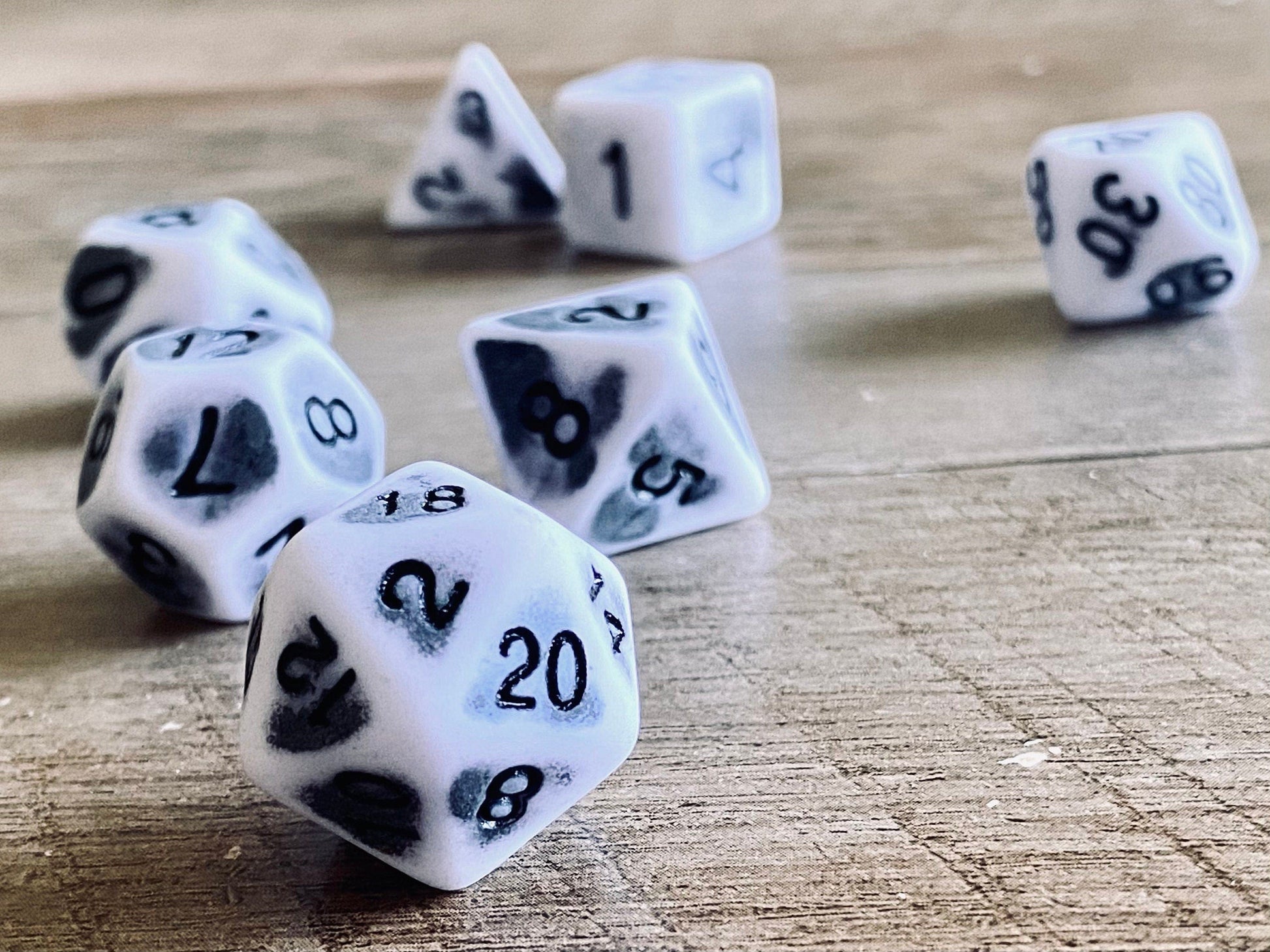 The Crooked Tavern Dice Sets Bleached Bone RPG Dice Set | Faux Bone with a Matte Finish!