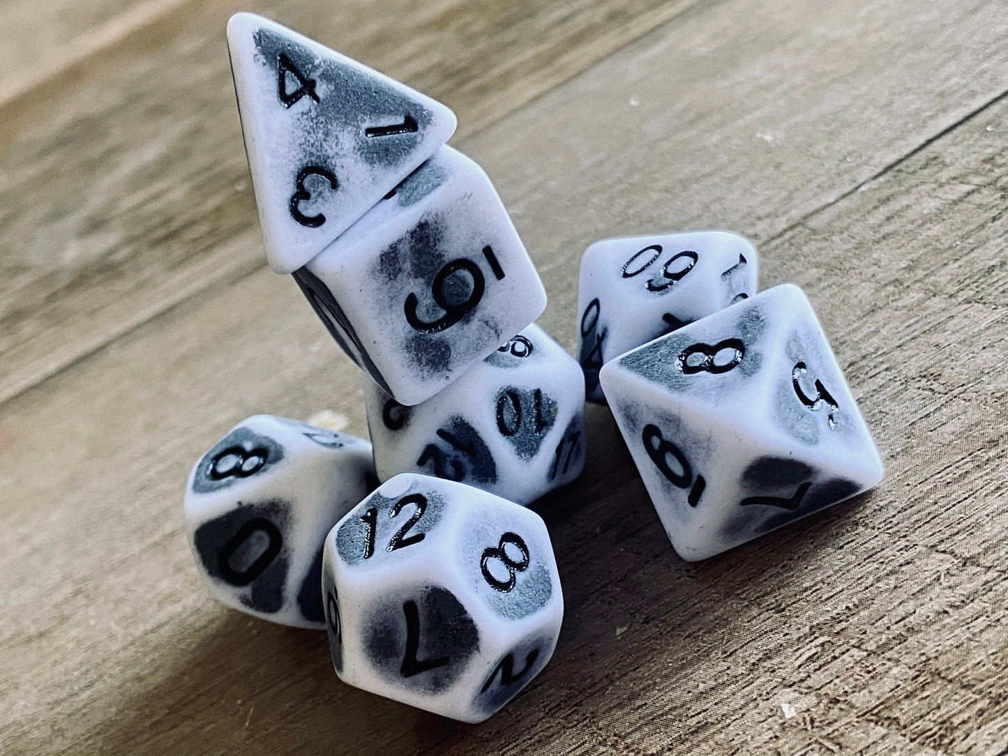 The Crooked Tavern Dice Sets Bleached Bone RPG Dice Set | Faux Bone with a Matte Finish!