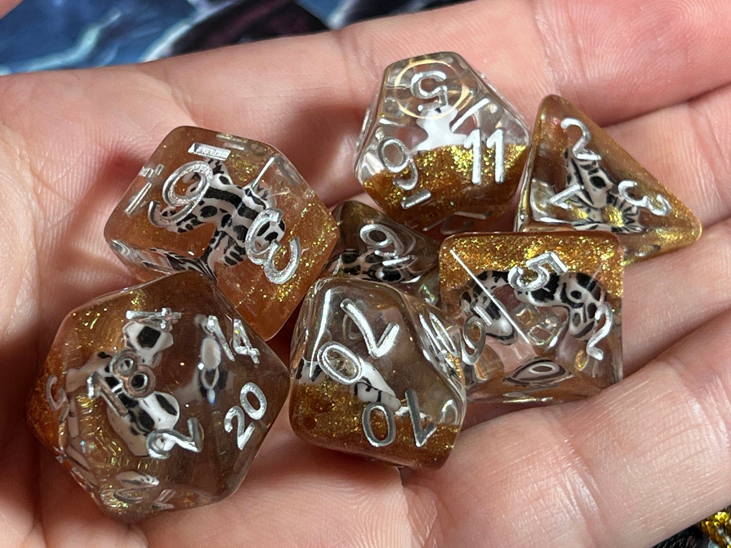 The Crooked Tavern Dice Sets Death Valley RPG Dice Set | A Skull on a Bed of Golden Sand