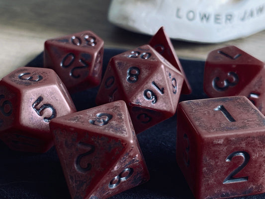 The Crooked Tavern Dice Sets Demon Bone RPG Dice Set | Faux Bone Texture!
