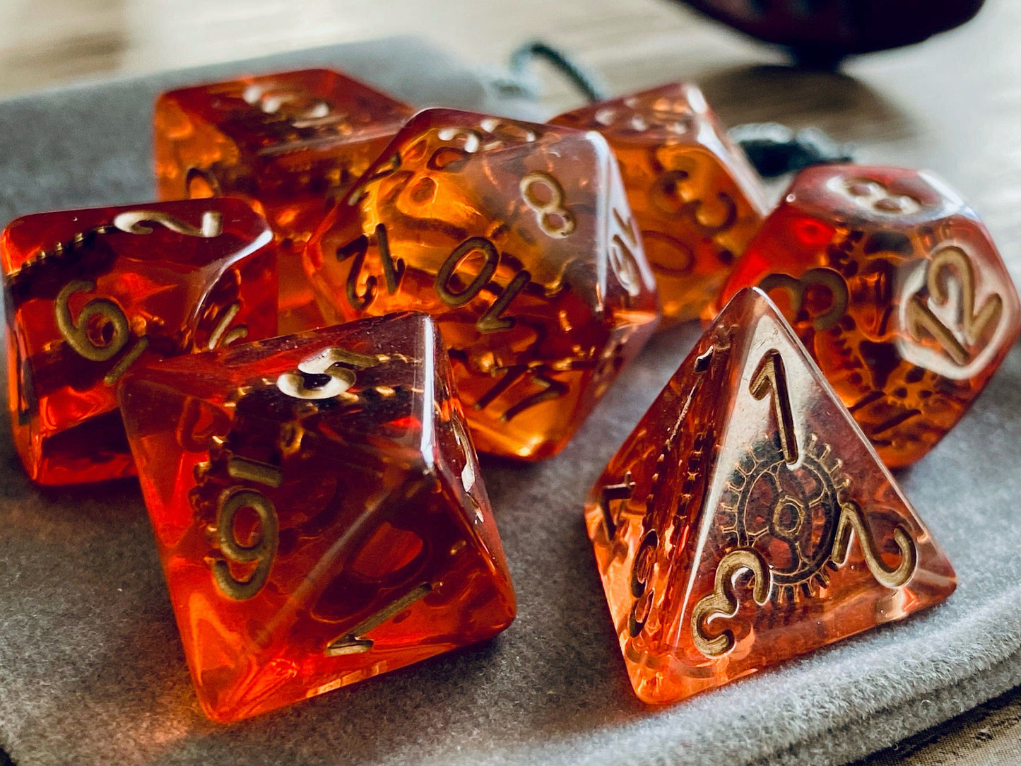 The Crooked Tavern Dice Sets Gear Punk RPG Dice Set | Tiny Steampunk Gears Inside!