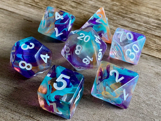 The Crooked Tavern Dice Sets Siren Song RPG Dice Set | Resin Swimming with Magical Colors!