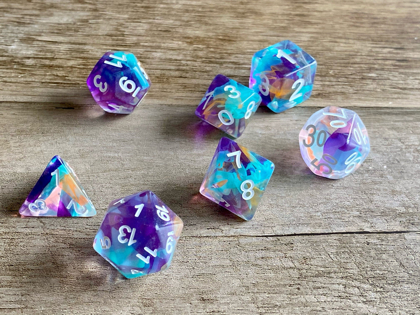 The Crooked Tavern Dice Sets Siren Song RPG Dice Set | Resin Swimming with Magical Colors!