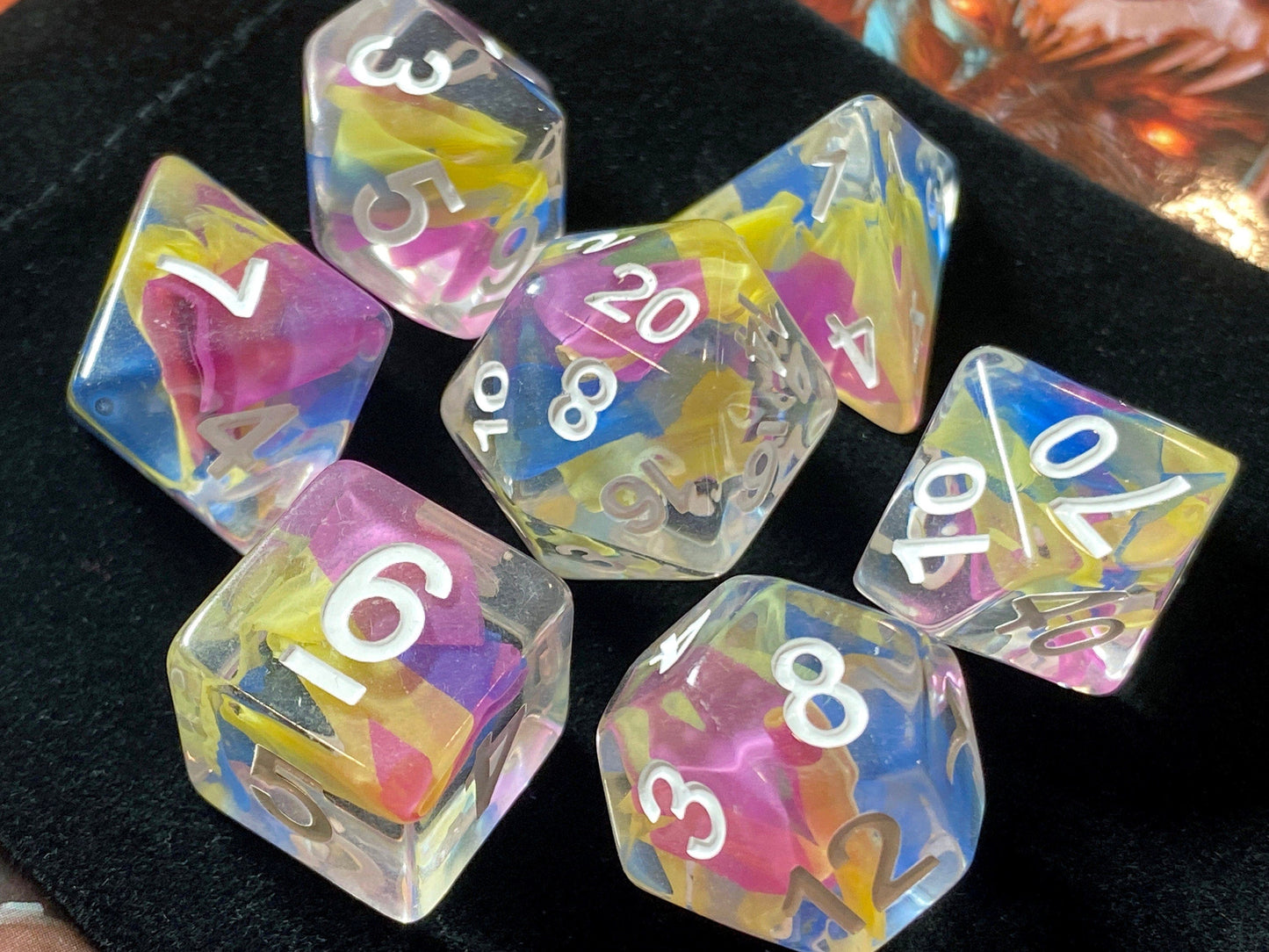 The Crooked Tavern Dice Sets Spell Song RPG Dice Set | Resin Swimming with Magical Colors!