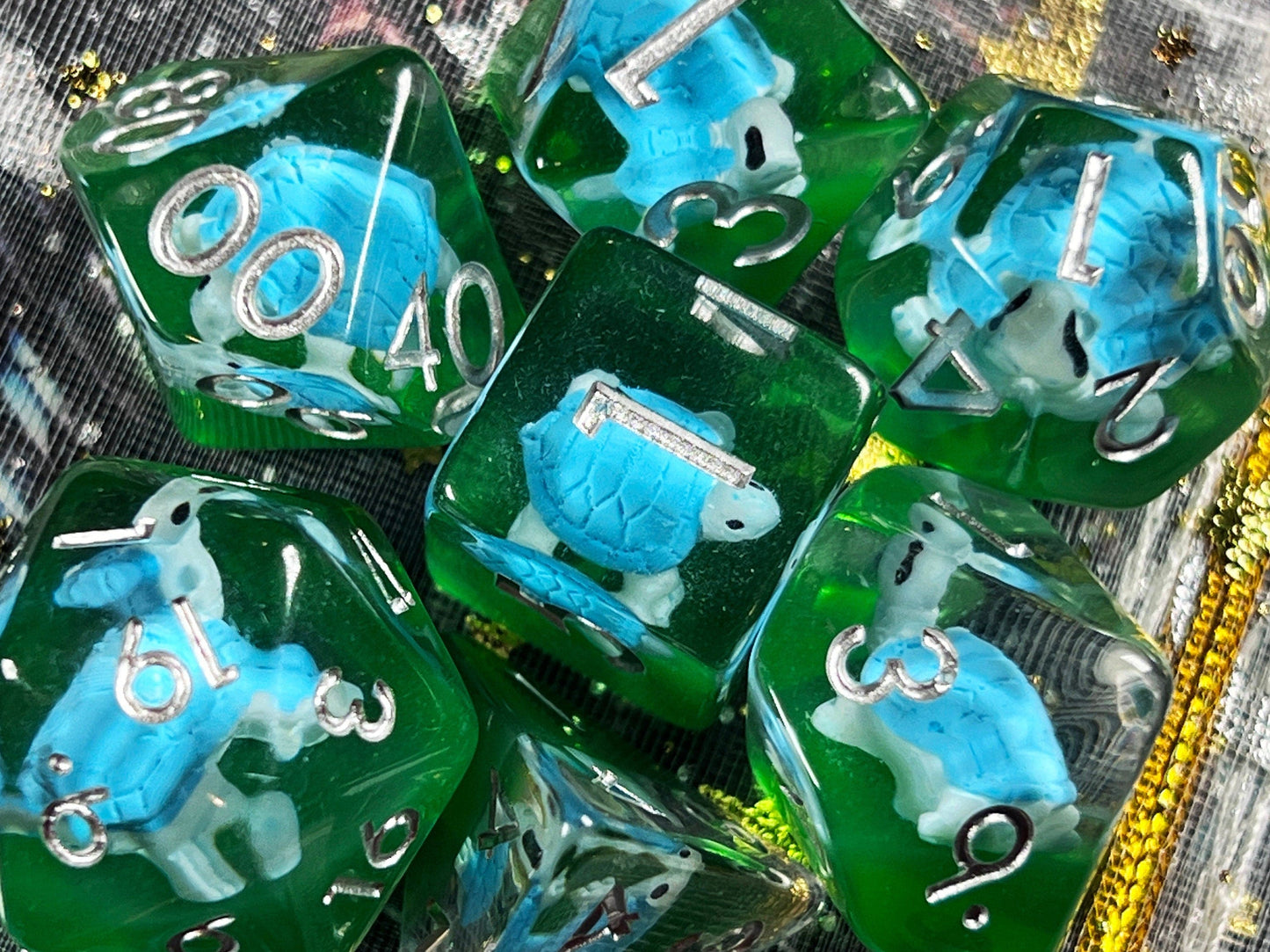 The Crooked Tavern Dice Sets Turtle RPG Dice Set | Cute Little Turtles inside!
