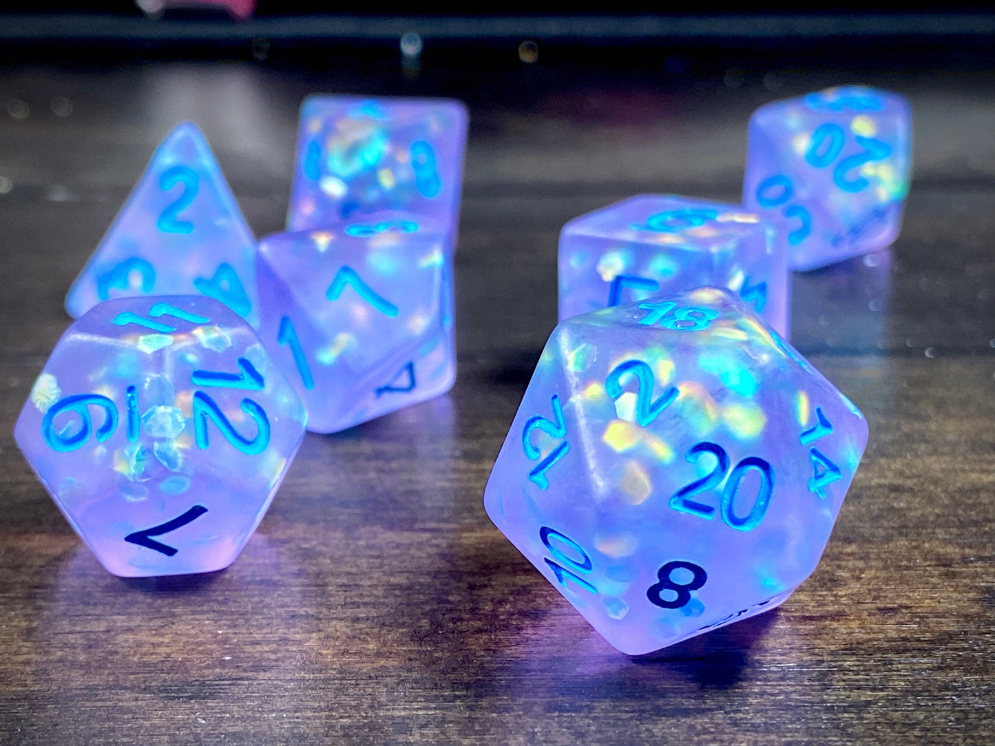 The Crooked Tavern Dice Sets Twilight Sea Glass RPG Dice Set | Shimmering Purple with a Matte Finish!