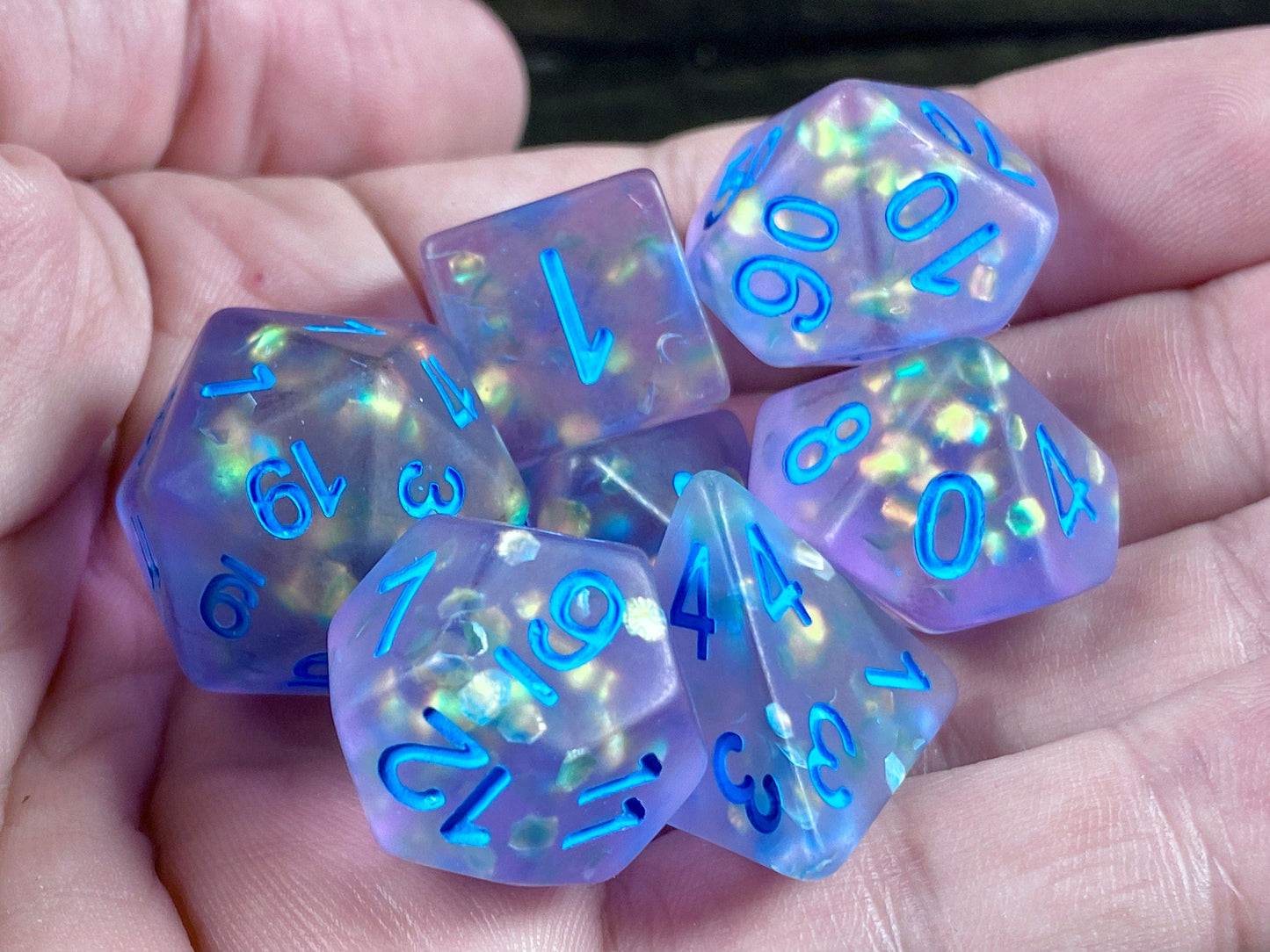 The Crooked Tavern Dice Sets Twilight Sea Glass RPG Dice Set | Shimmering Purple with a Matte Finish!