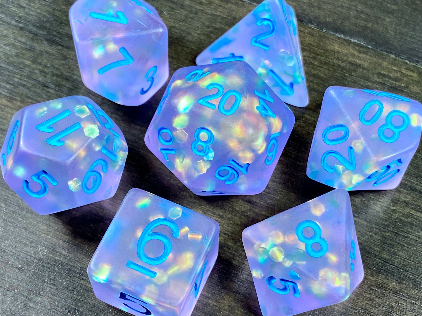 The Crooked Tavern Dice Sets Twilight Sea Glass RPG Dice Set | Shimmering Purple with a Matte Finish!