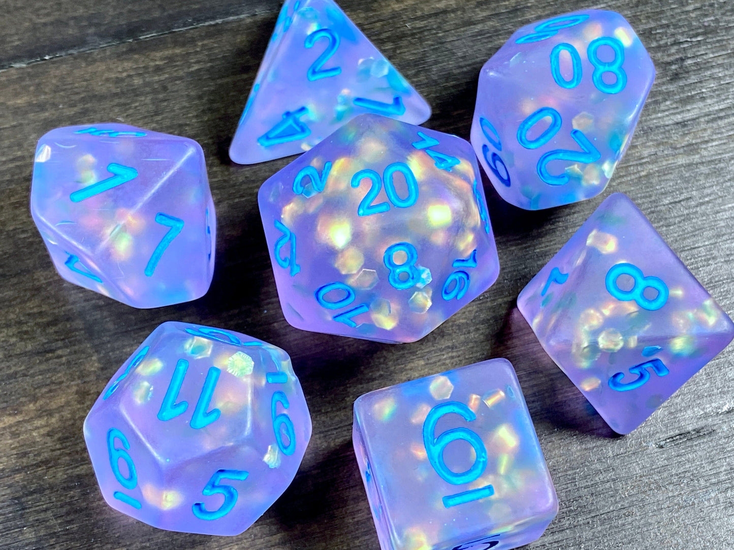 The Crooked Tavern Dice Sets Twilight Sea Glass RPG Dice Set | Shimmering Purple with a Matte Finish!