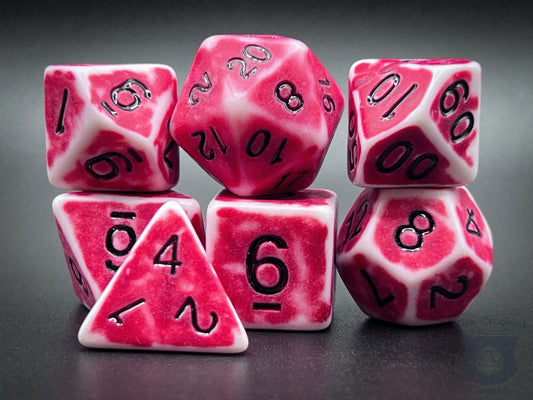The Crooked Tavern Bloody Bones RPG Dice Set | Red Bloody Faux Bone with a Matte Finish!