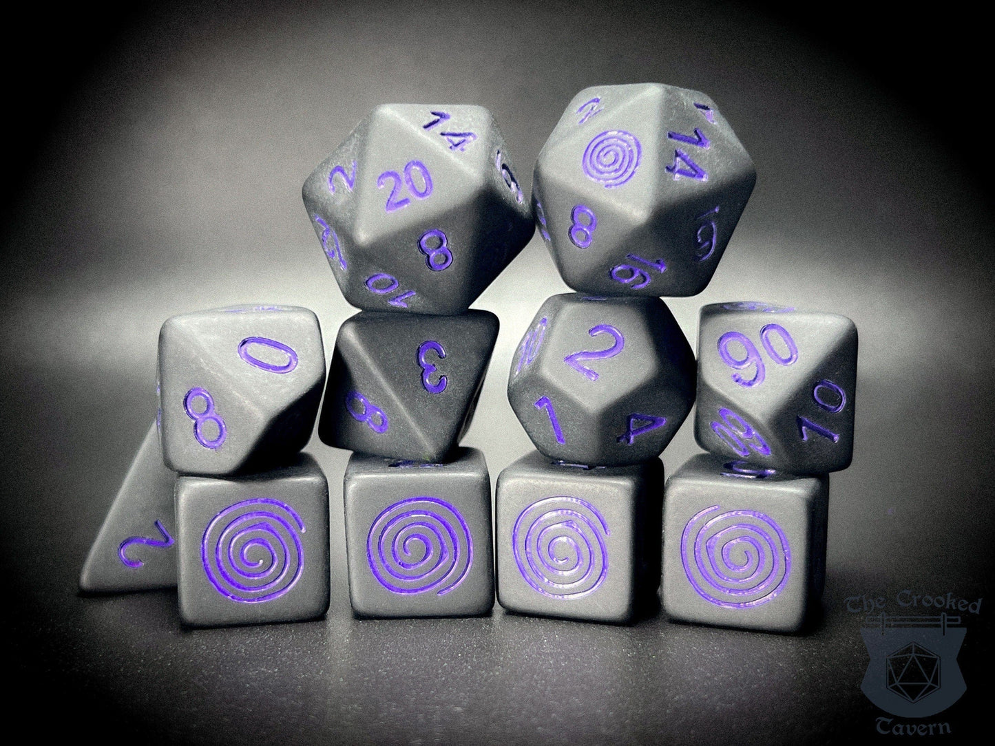 The Crooked Tavern Dice Sets Confusion 11-Piece DnD Dice Set | Exclusive Dungeons & Dragons Dice | Matte Frosted Texture