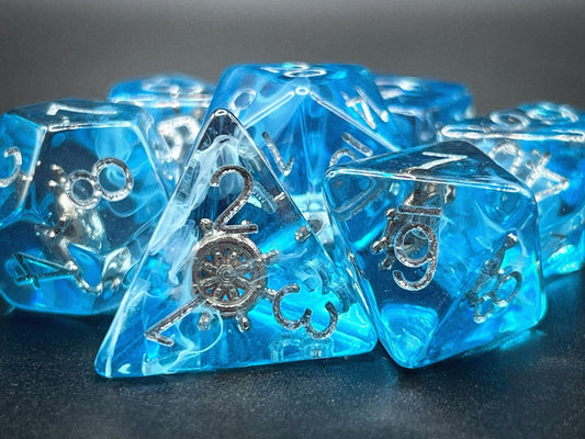 The Crooked Tavern Dice Sets Ghost Ship RPG Dice Set | Ship's Wheel Inside!