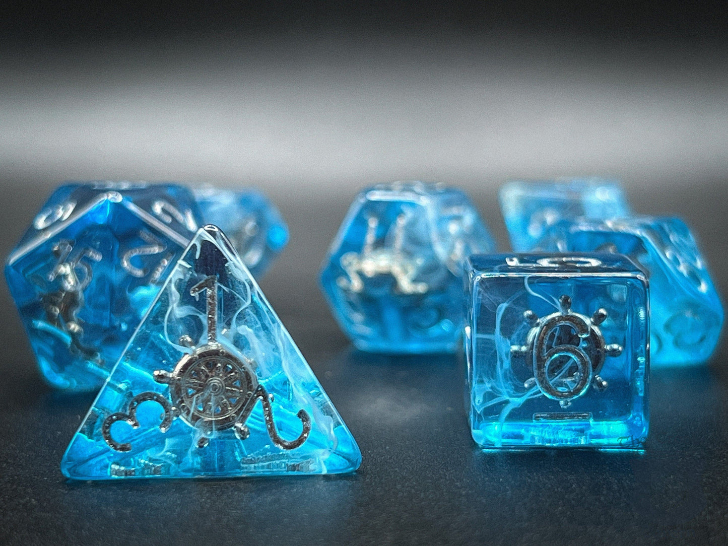 The Crooked Tavern Dice Sets Ghost Ship RPG Dice Set | Ship's Wheel Inside!