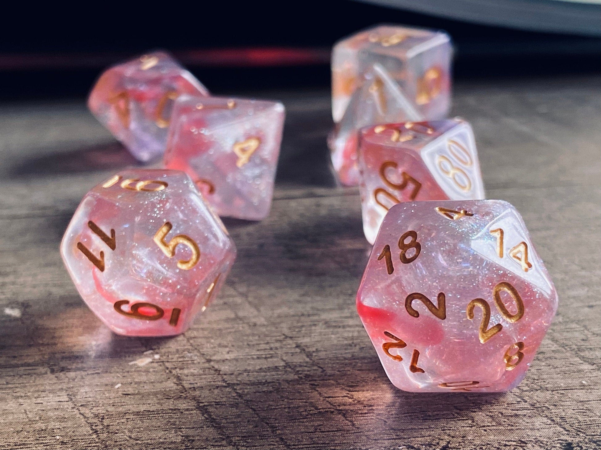 Poludie DND Dice Set – 7-Piece Polyhedral Dice With Black Dice Bag For Dungeons & Dragons RPG Gaming