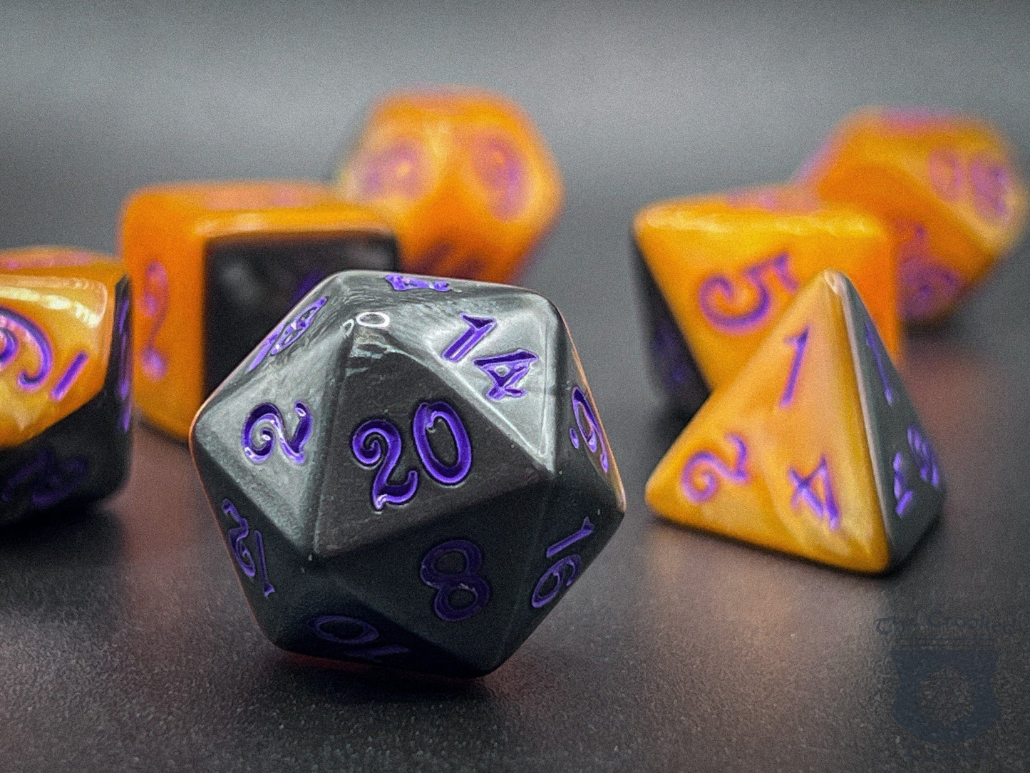 The Crooked Tavern Fright Night RPG Dice Set | Two-Toned Halloween Themed Dice Set