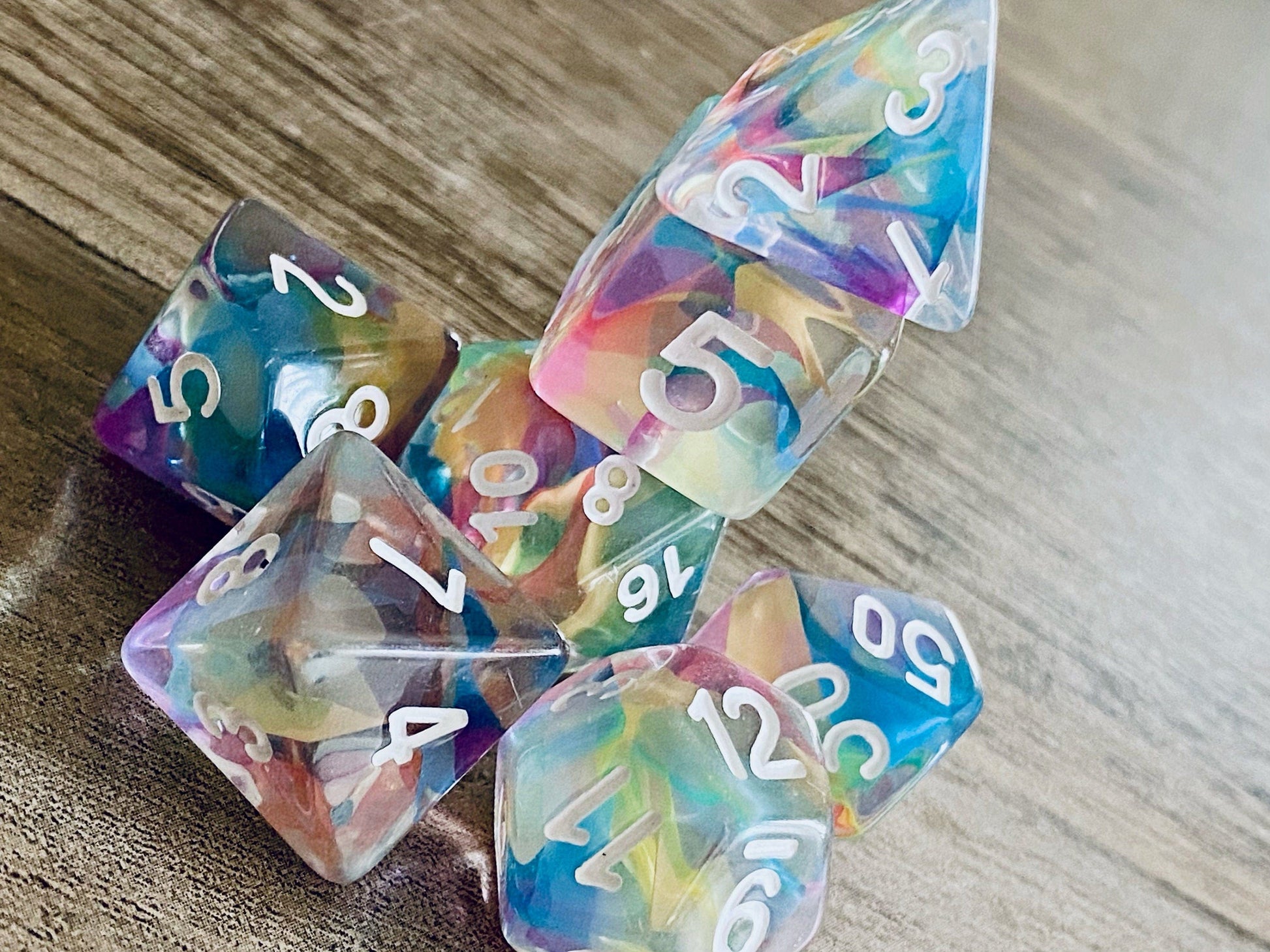 The Crooked Tavern Dice Sets Bard Song RPG Dice Set | Resin Swimming with Magical Colors!