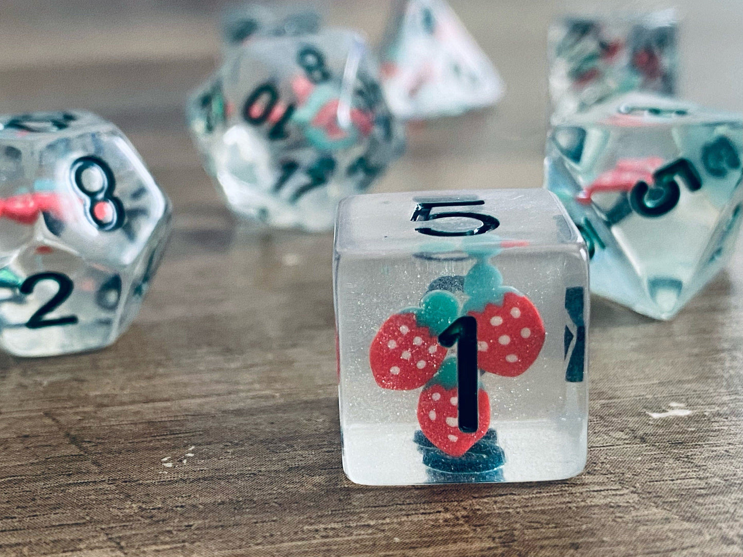 The Crooked Tavern Dice Sets Berry Blast RPG Dice Set | Little Strawberries Inside!