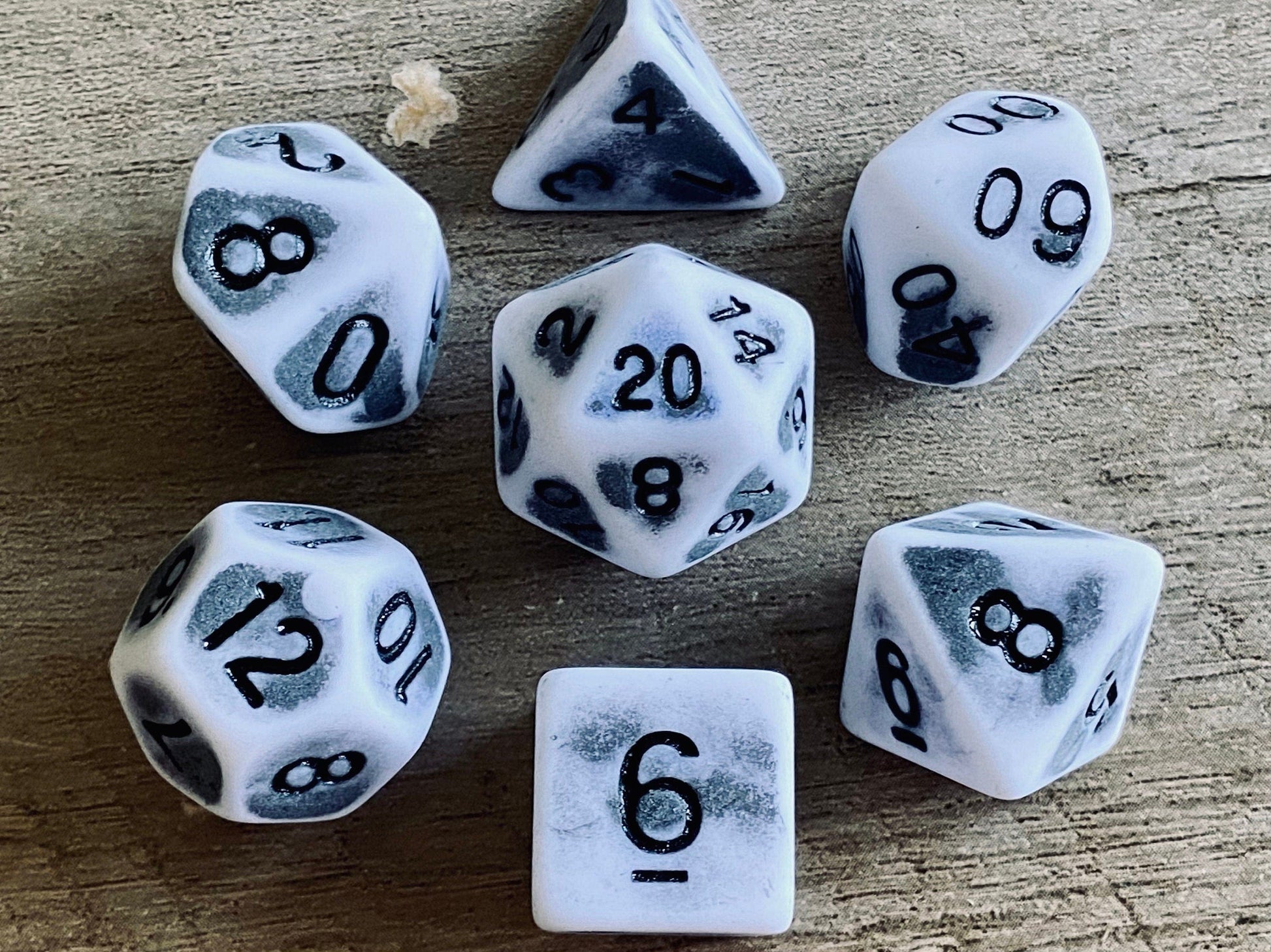 The Crooked Tavern Dice Sets Bleached Bone RPG Dice Set | Faux Bone with a Matte Finish!