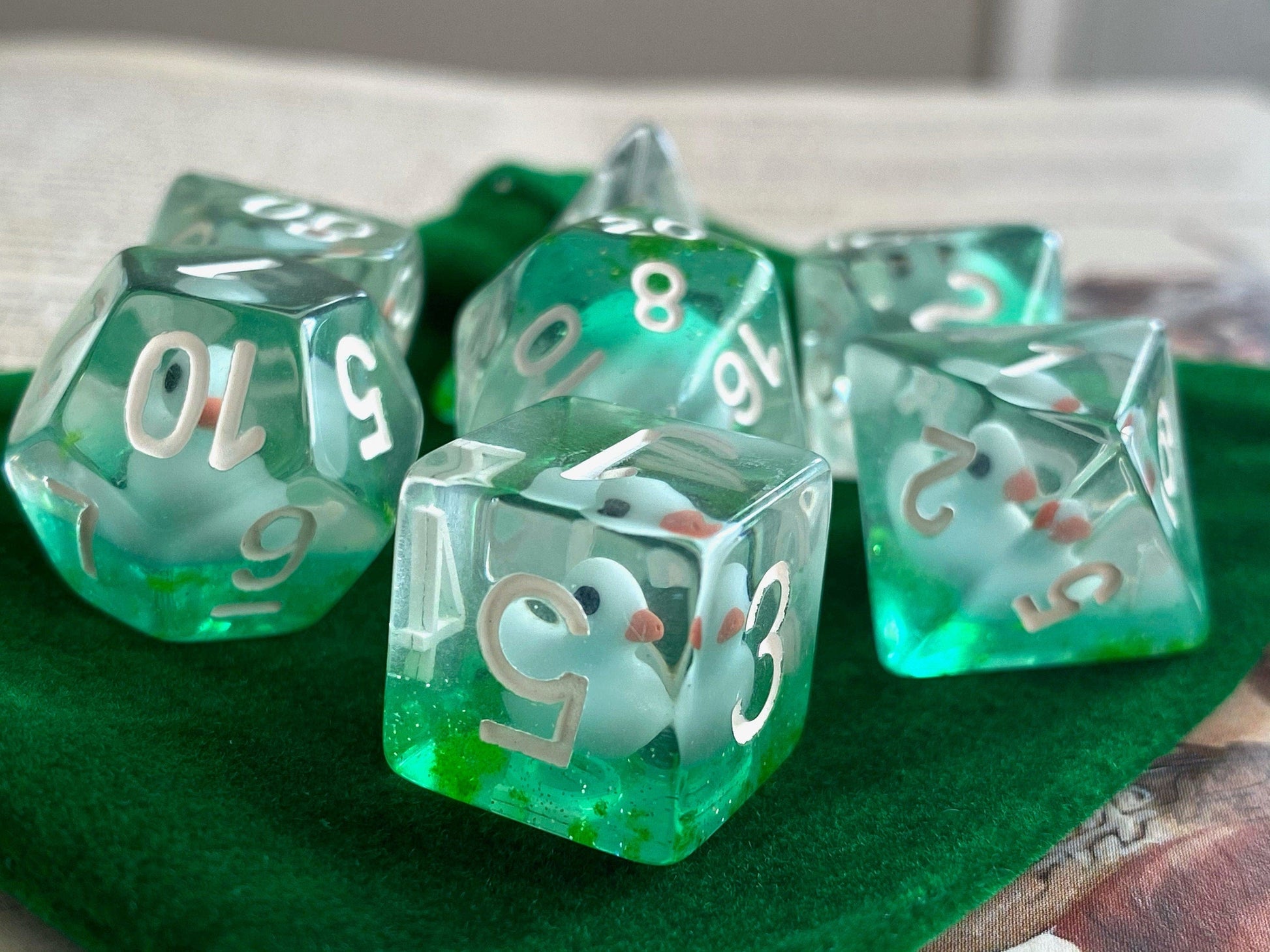 The Crooked Tavern Dice Sets Blue Ducky RPG Polyhedral Dice Set | Little Blue Ducks inside!