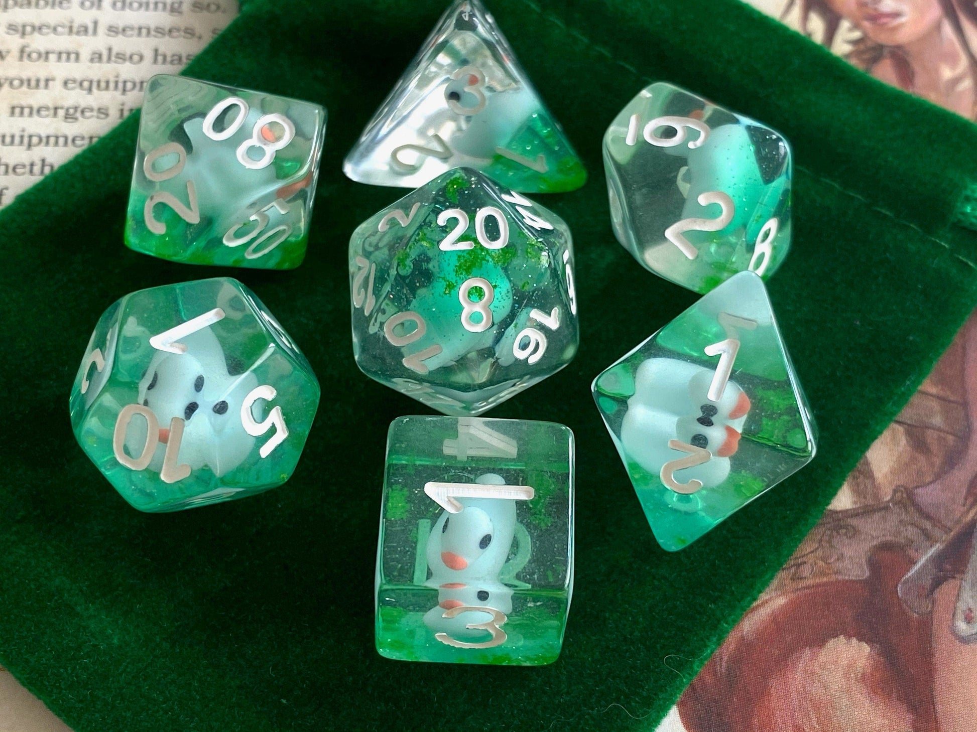 The Crooked Tavern Dice Sets Blue Ducky RPG Polyhedral Dice Set | Little Blue Ducks inside!