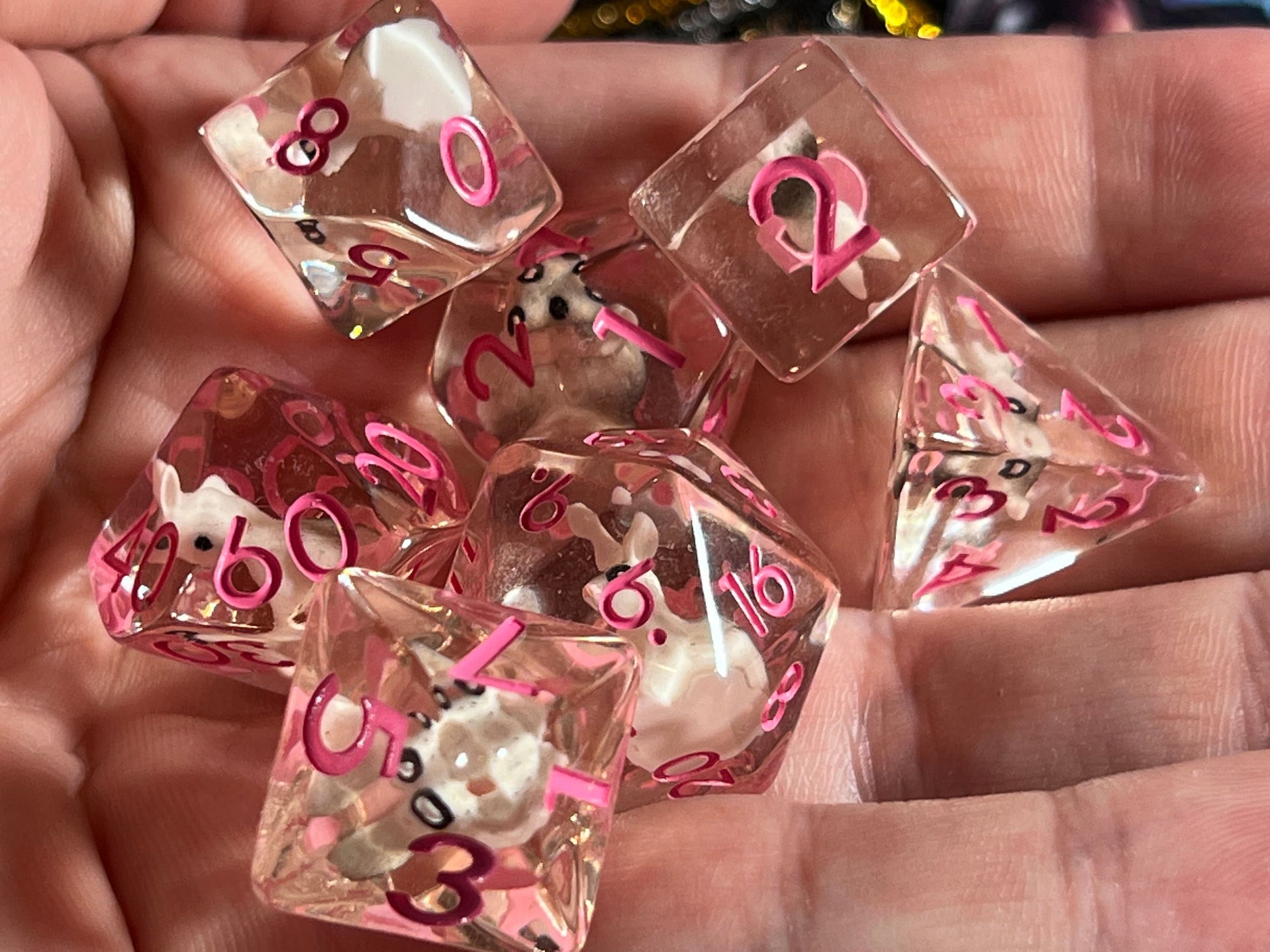 The Crooked Tavern Dice Sets Bunny Rabbit RPG Polyhedral Dice Set | Cute Bunny Rabbit inside!