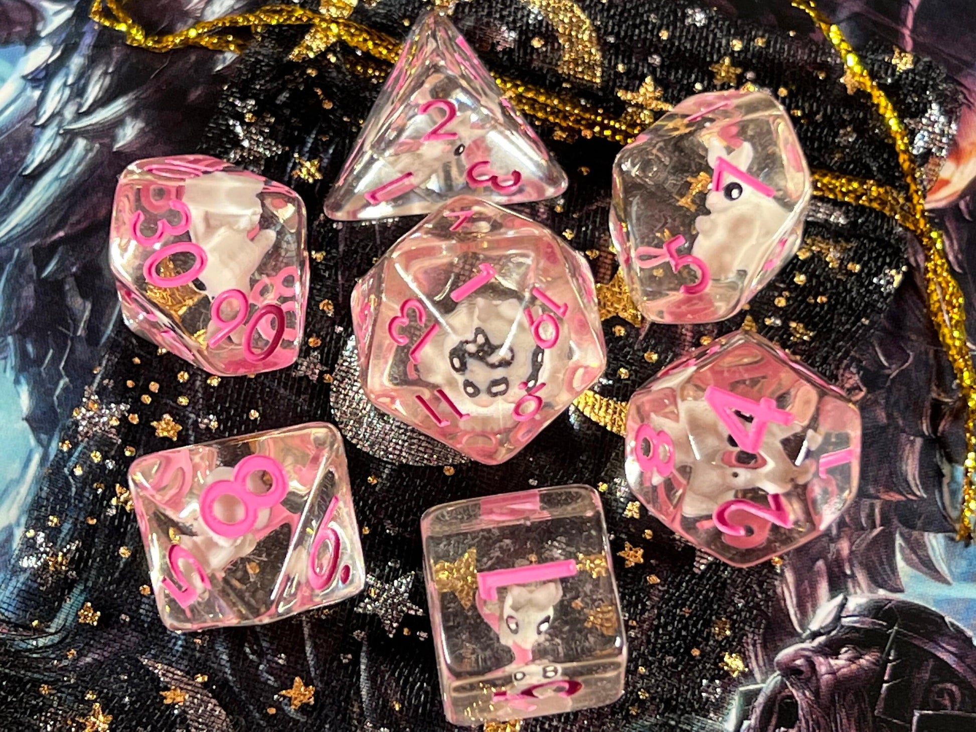 The Crooked Tavern Dice Sets Bunny Rabbit RPG Polyhedral Dice Set | Cute Bunny Rabbit inside!