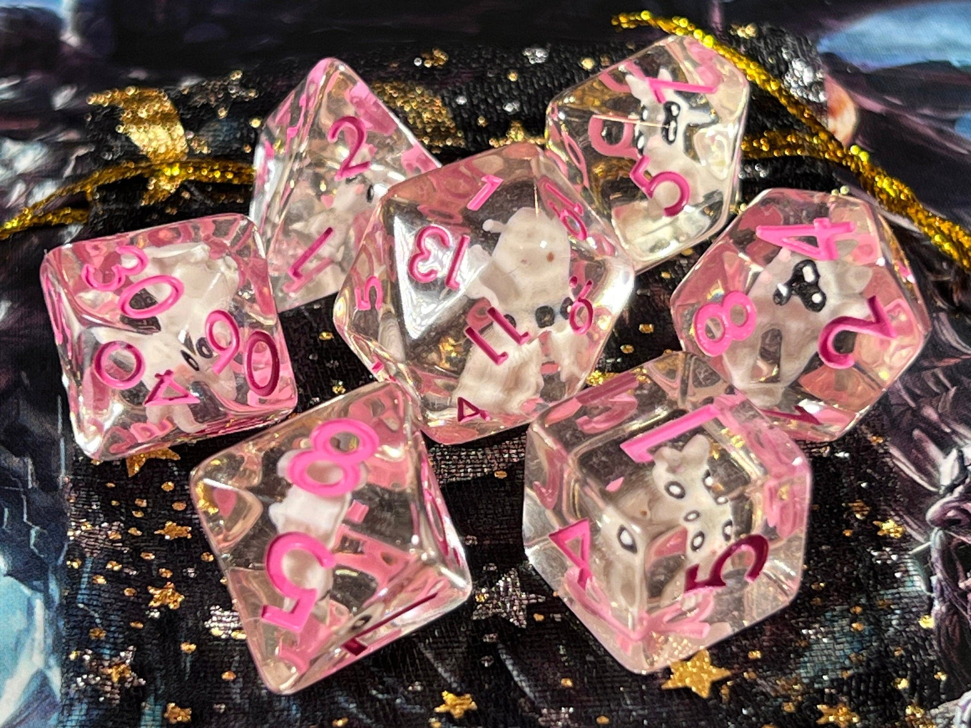 The Crooked Tavern Dice Sets Bunny Rabbit RPG Polyhedral Dice Set | Cute Bunny Rabbit inside!