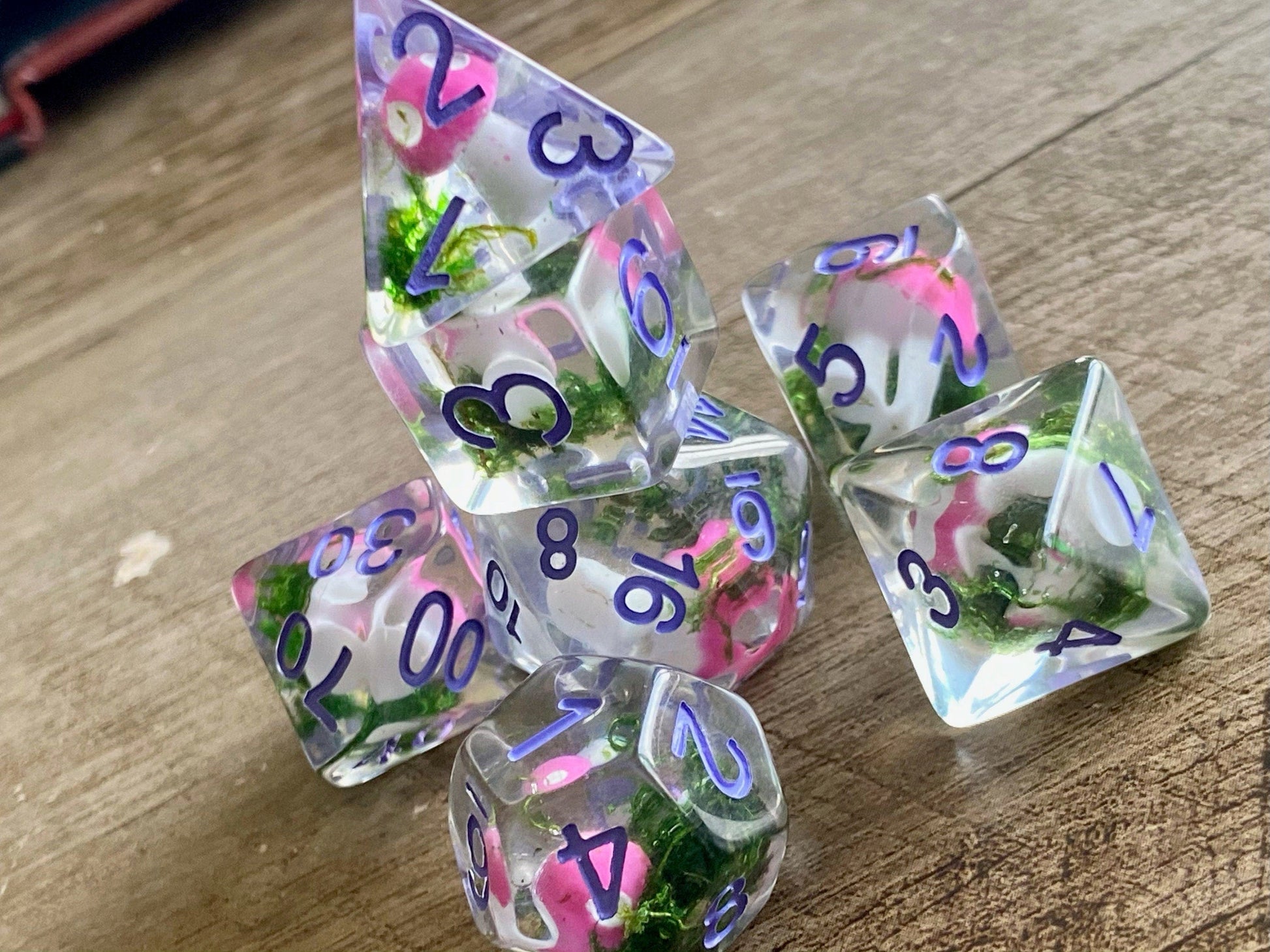 The Crooked Tavern Dice Sets Forest Shroom RPG Dice Set | A shroom and moss in every die!