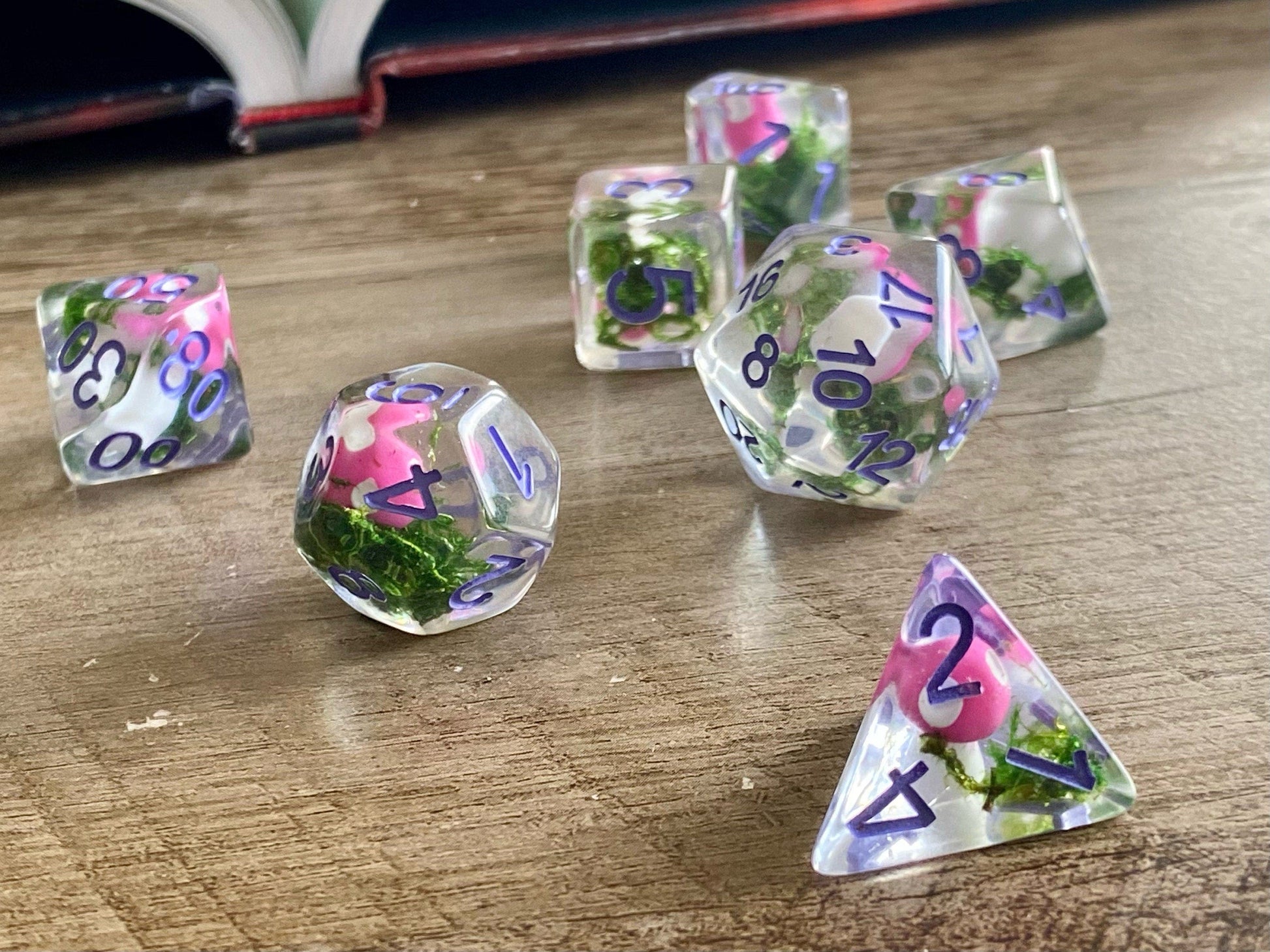 The Crooked Tavern Dice Sets Forest Shroom RPG Dice Set | A shroom and moss in every die!