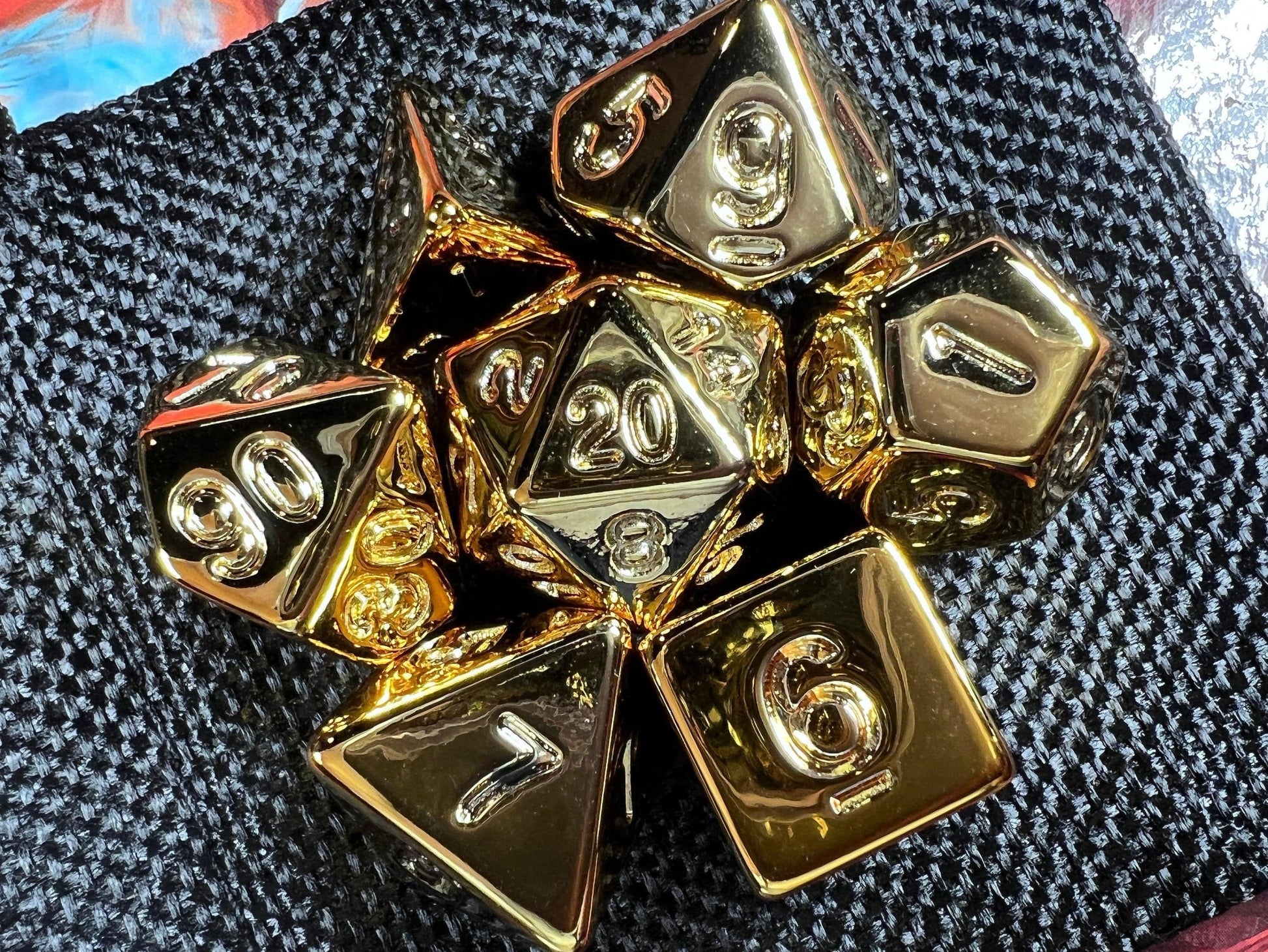 The Crooked Tavern Dice Sets Gold Chrome RPG Dice Set | Gold Electroplate Acrylic Dice Set