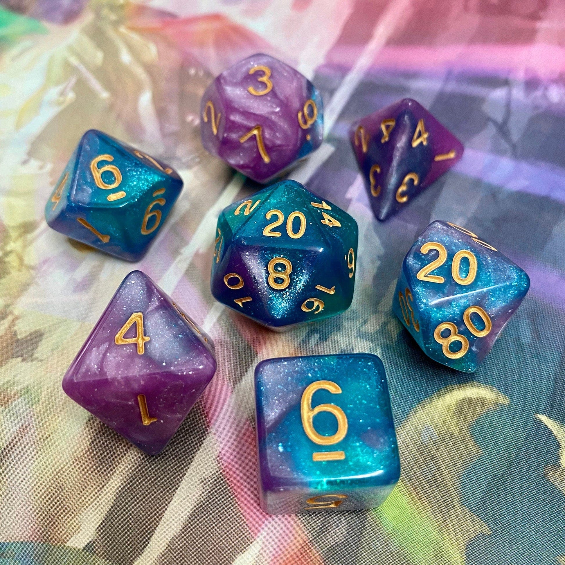 The Crooked Tavern Dice Sets Hypnotic Dream RPG Dice Set | Very Sparkly Dice!