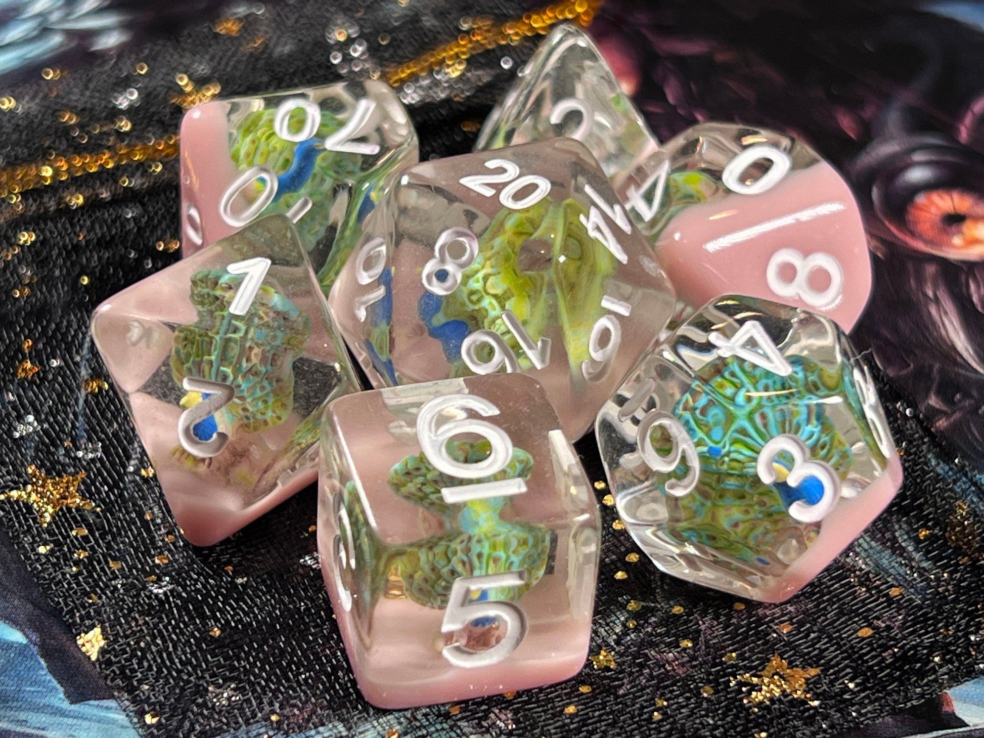 The Crooked Tavern Dice Sets Peacock RPG Dice Set | Cute Peacock in Every Die!