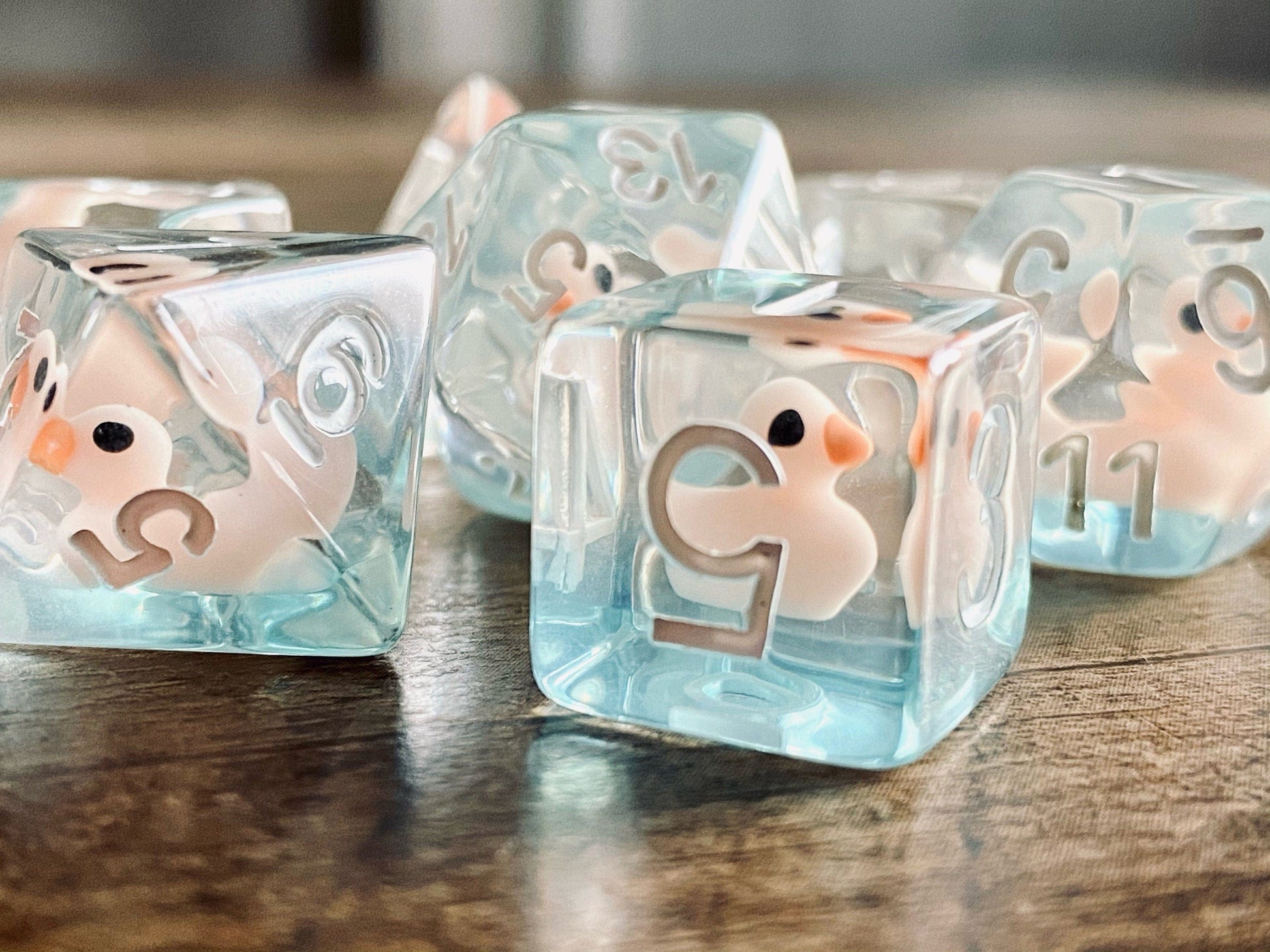 The Crooked Tavern Dice Sets Pink Ducky RPG Dice Set | Little Pink Ducks Inside!