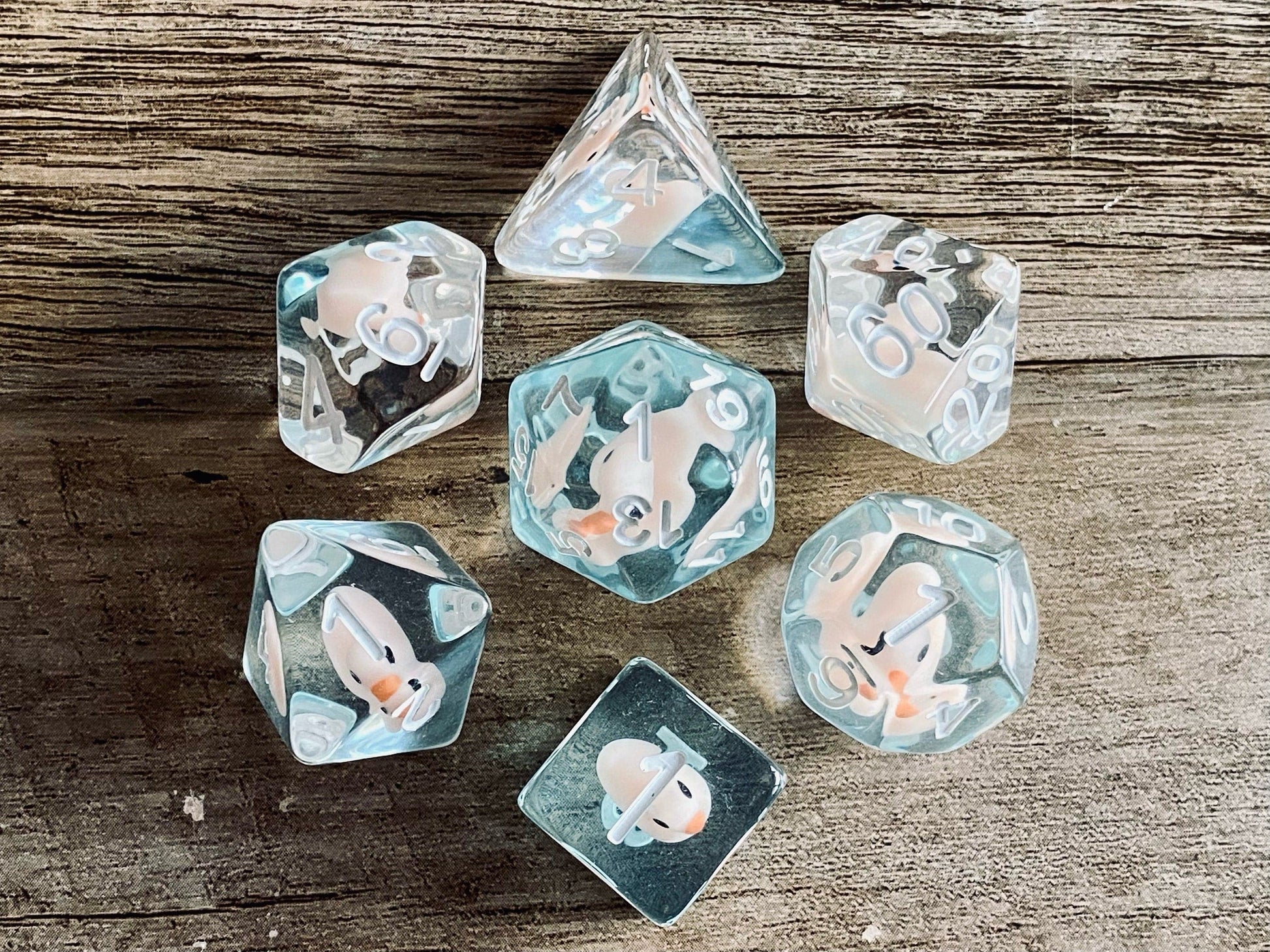 The Crooked Tavern Dice Sets Pink Ducky RPG Dice Set | Little Pink Ducks Inside!