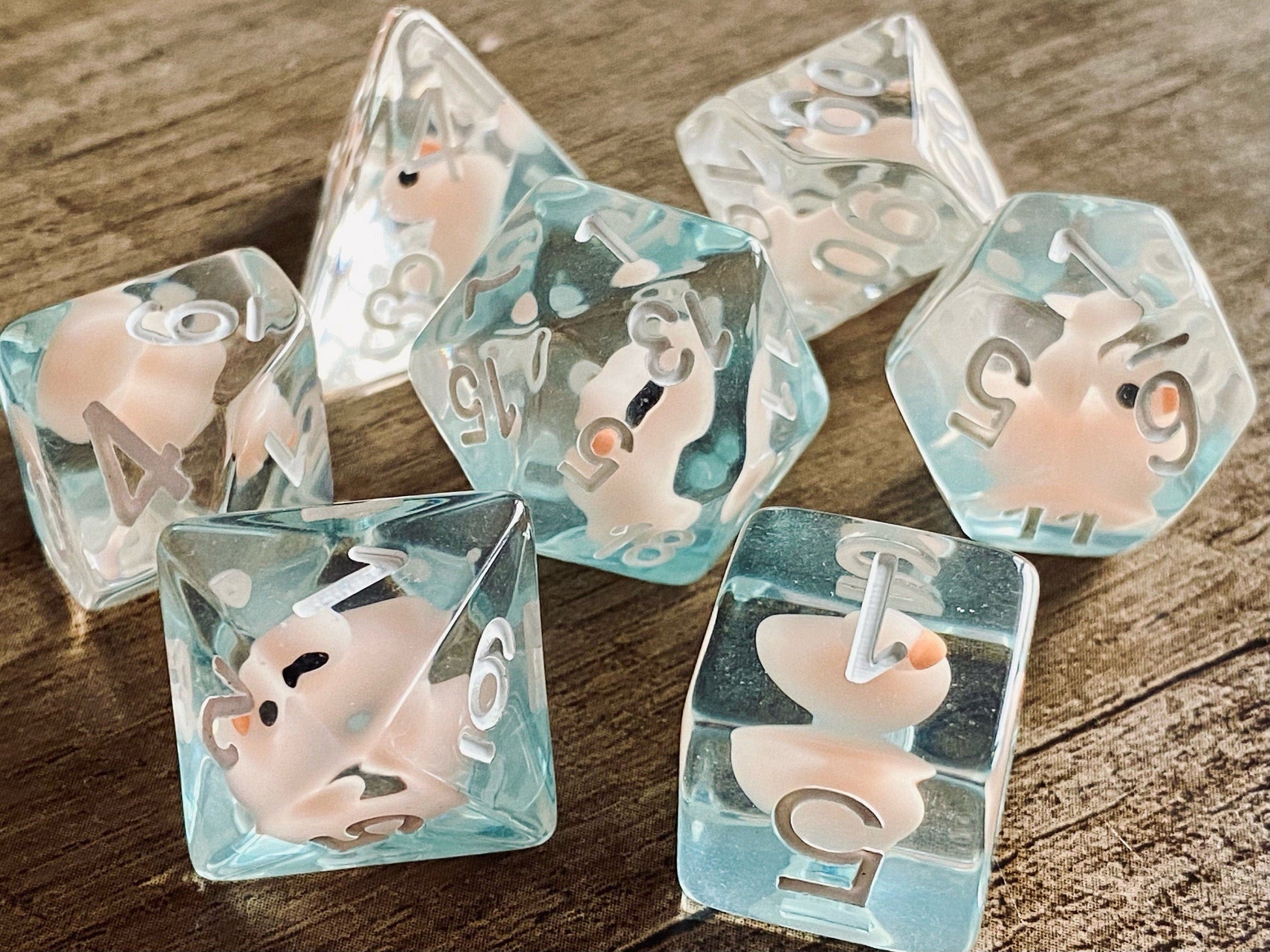 The Crooked Tavern Dice Sets Pink Ducky RPG Dice Set | Little Pink Ducks Inside!