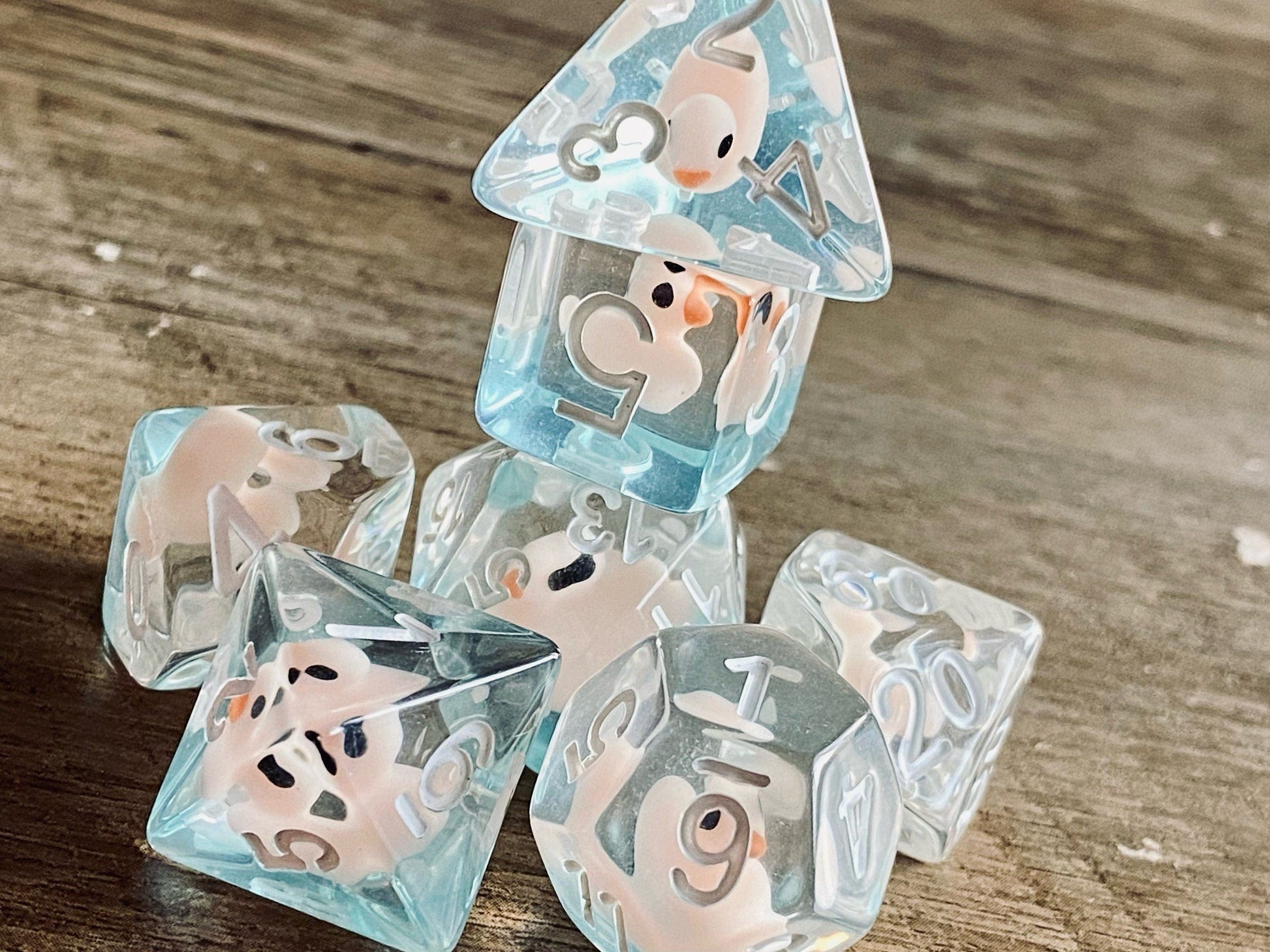 The Crooked Tavern Dice Sets Pink Ducky RPG Dice Set | Little Pink Ducks Inside!