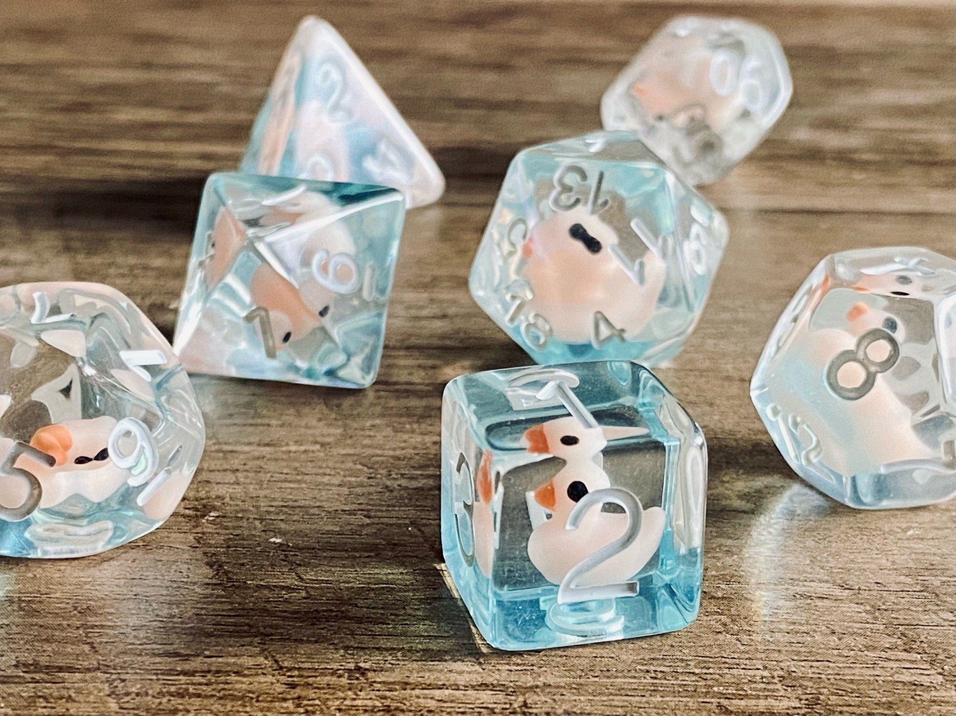 The Crooked Tavern Dice Sets Pink Ducky RPG Dice Set | Little Pink Ducks Inside!