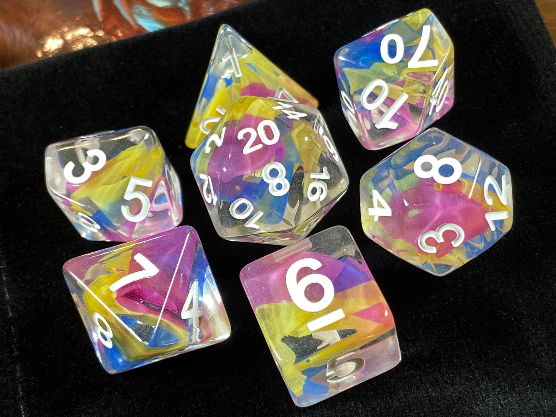 The Crooked Tavern Dice Sets Spell Song RPG Dice Set | Resin Swimming with Magical Colors!