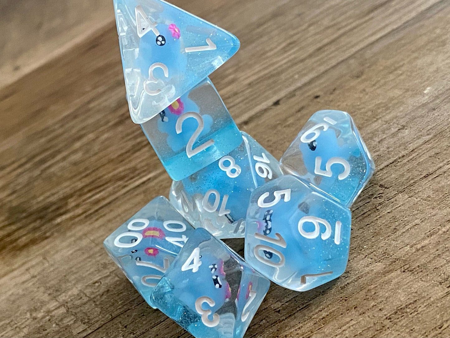 The Crooked Tavern Dice Sets Tiny Octopus RPG Dice Set | Little Cute Blue Octopus inside!