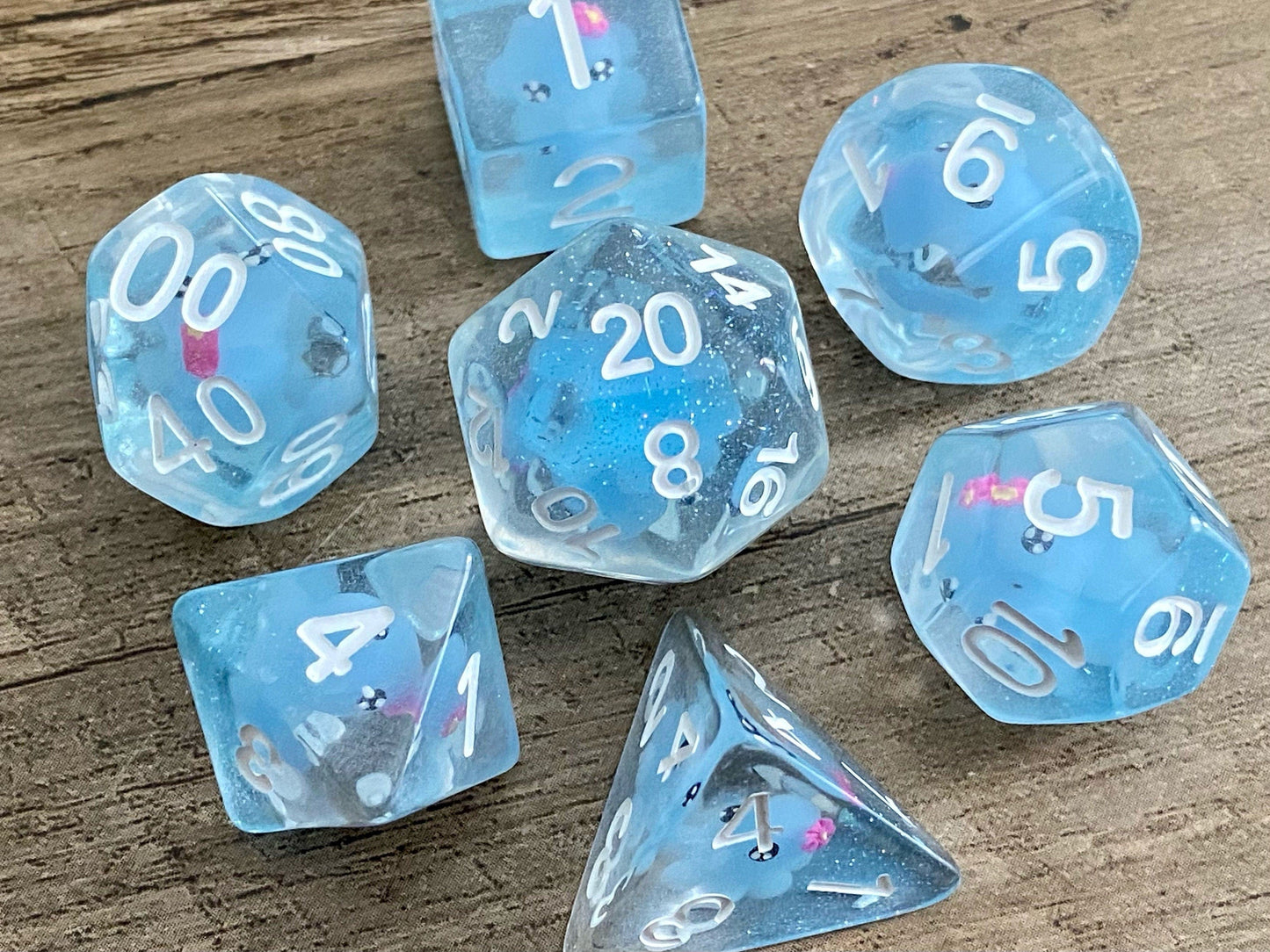 The Crooked Tavern Dice Sets Tiny Octopus RPG Dice Set | Little Cute Blue Octopus inside!